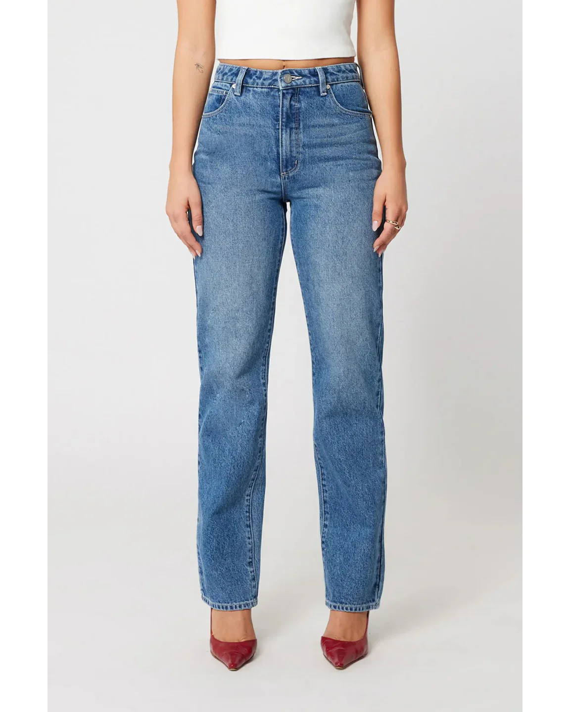 94 Straight Kim Mid Blue Jean - Image 2