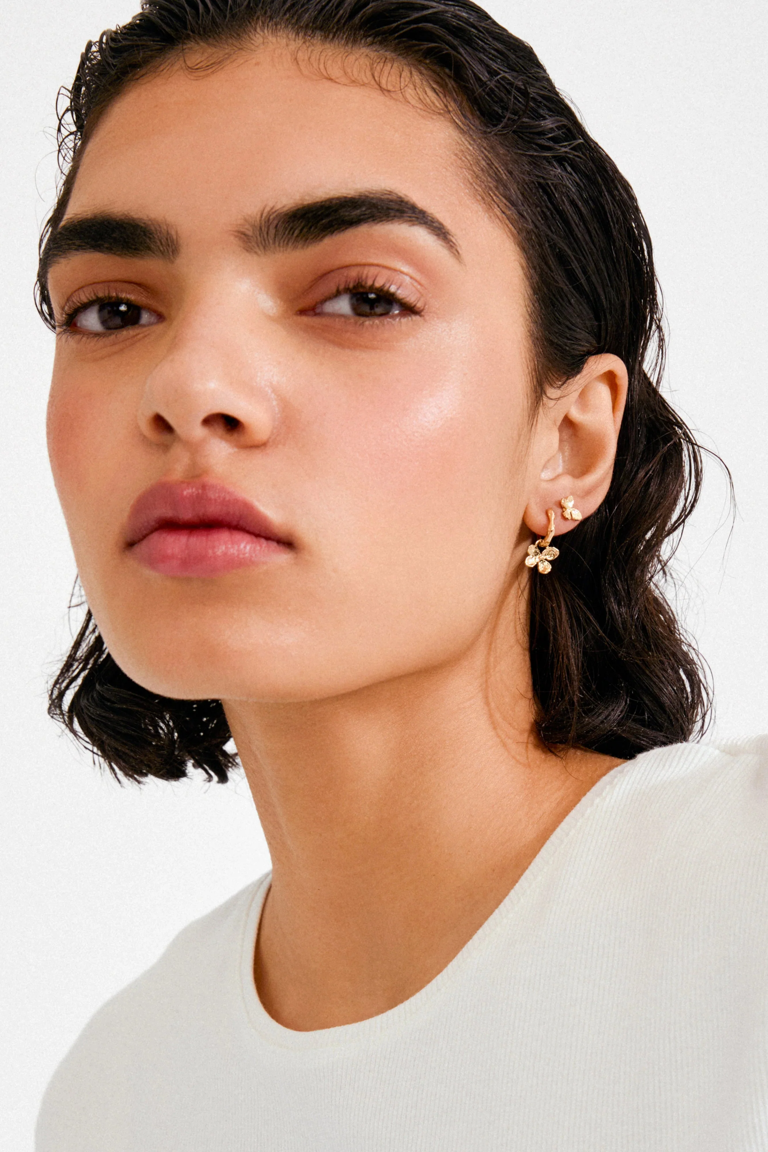 Ajani Gold Flower Set 2 Earring