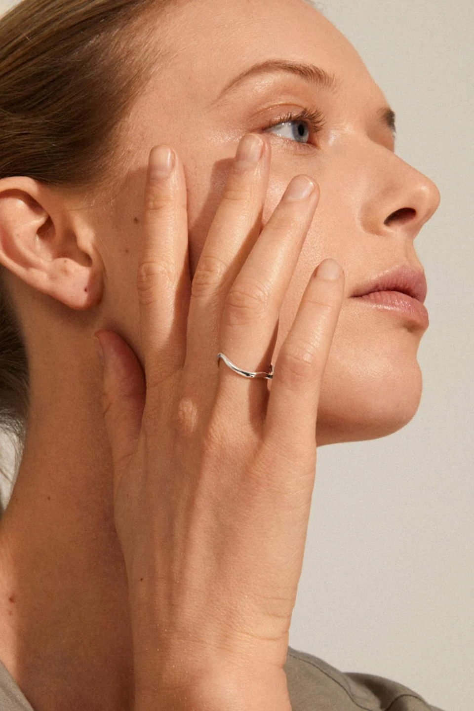 Alberte Organic Shape EOL Adjustable Ring Silver