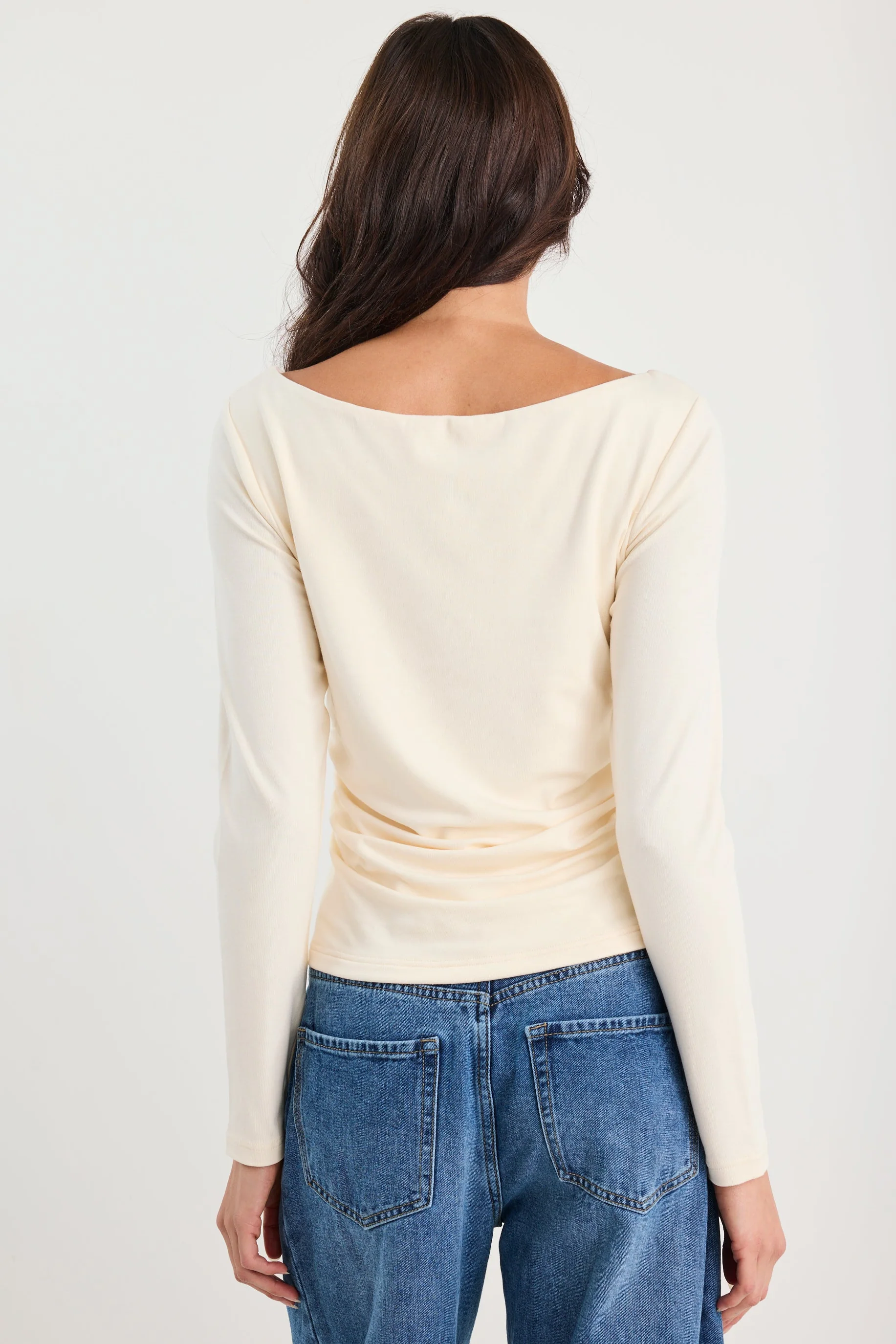 Alley Buttermilk Rib Boat Neck LS Top - Image 6