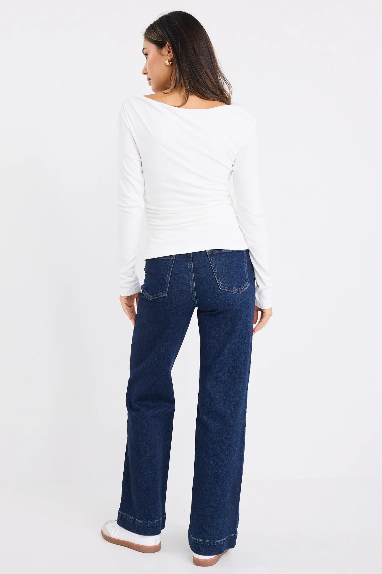 Alley Ivory Rib Asymmetric Neck Top - Image 4