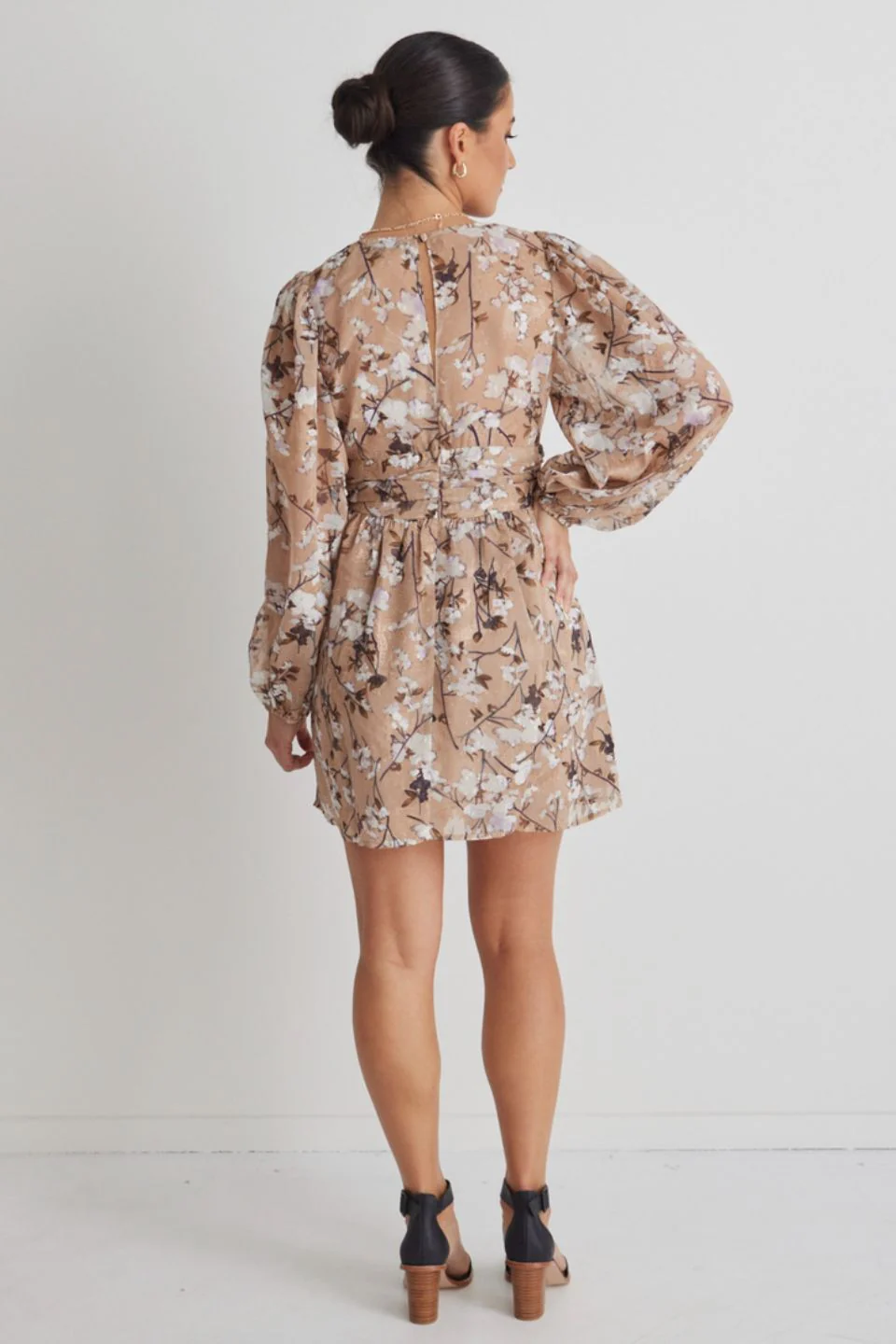 Always Possible Natural Floral Mini Dress - Image 4