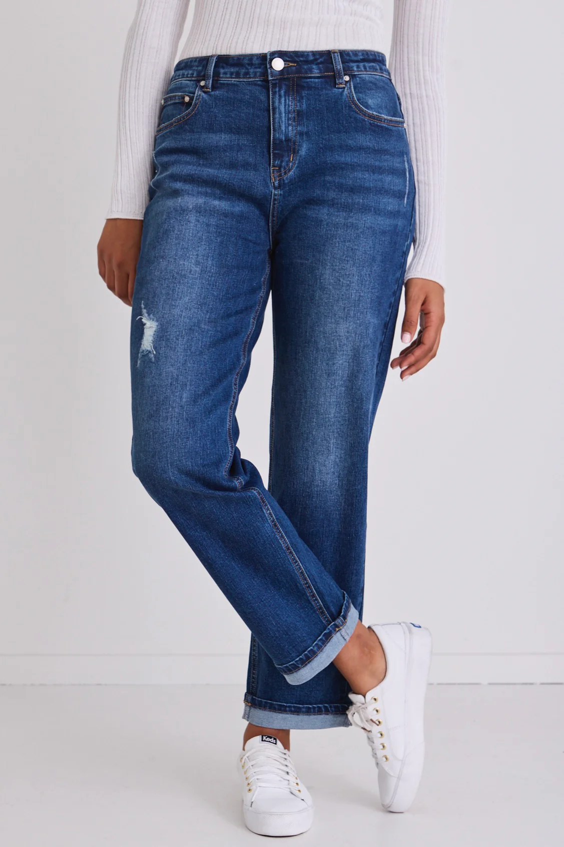 Amelia True Blue Mid Rise Slim Leg Jean - Image 3