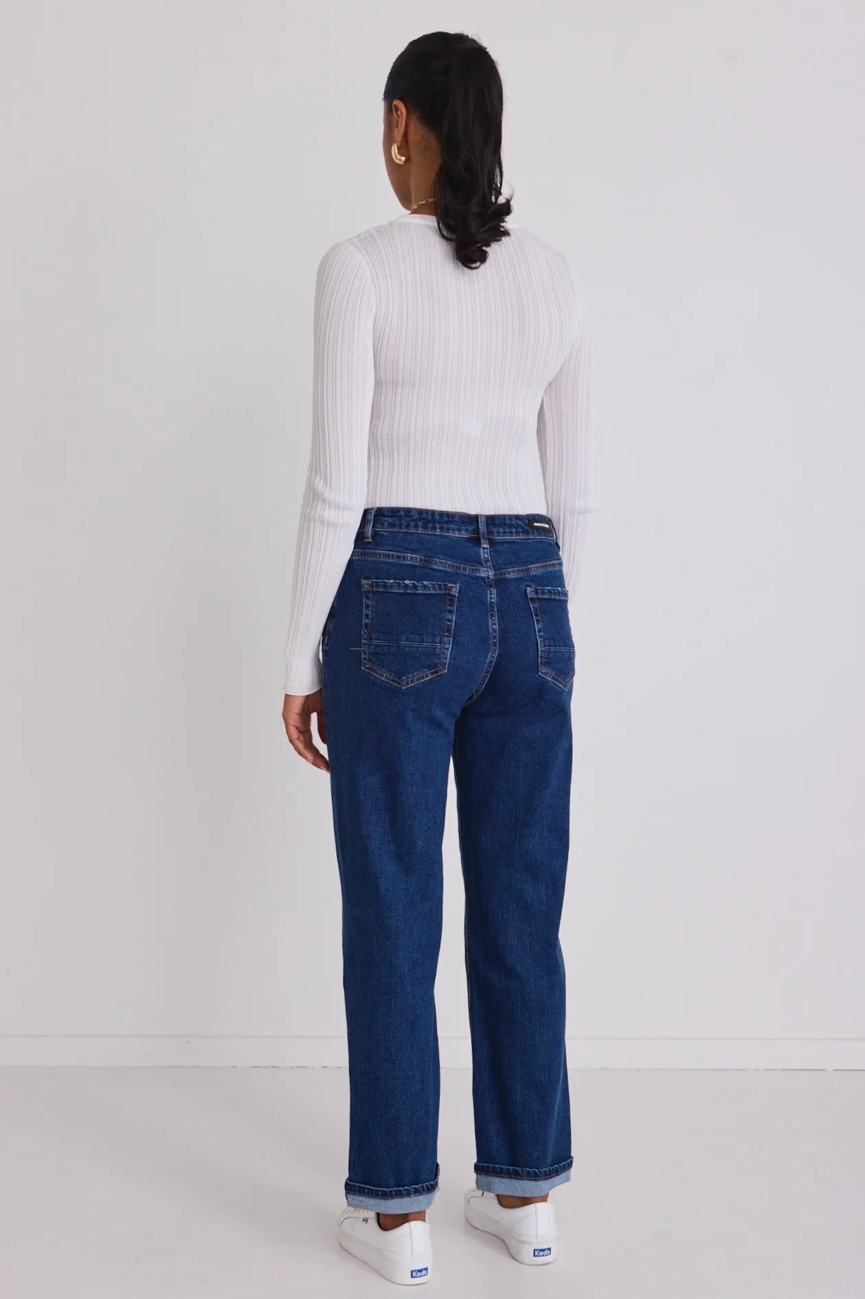 Amelia True Blue Mid Rise Slim Leg Jean - Image 4