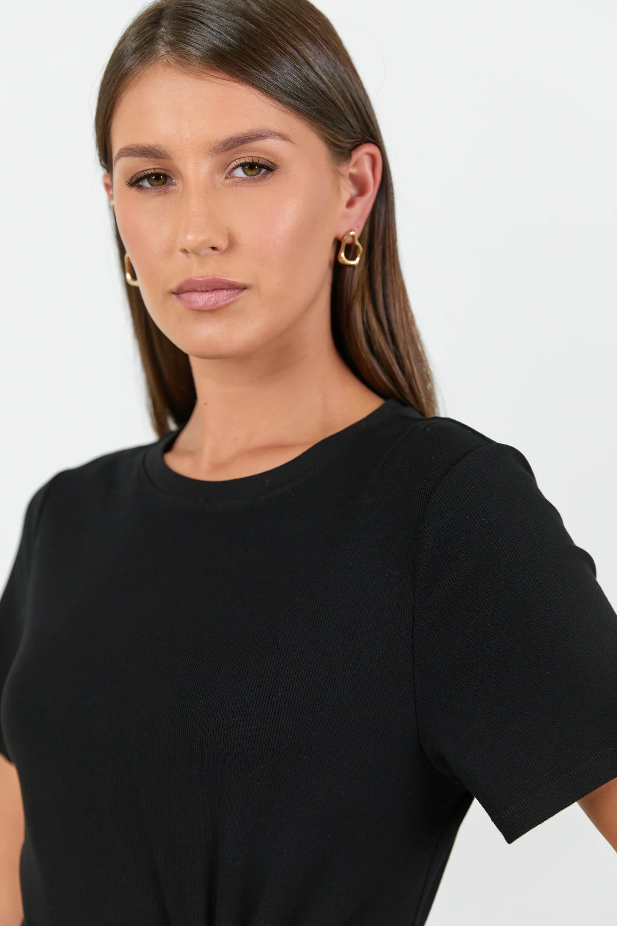 Anchor Black Waist Buckle Short Sleeve Knit Maxi Dress - Image 7