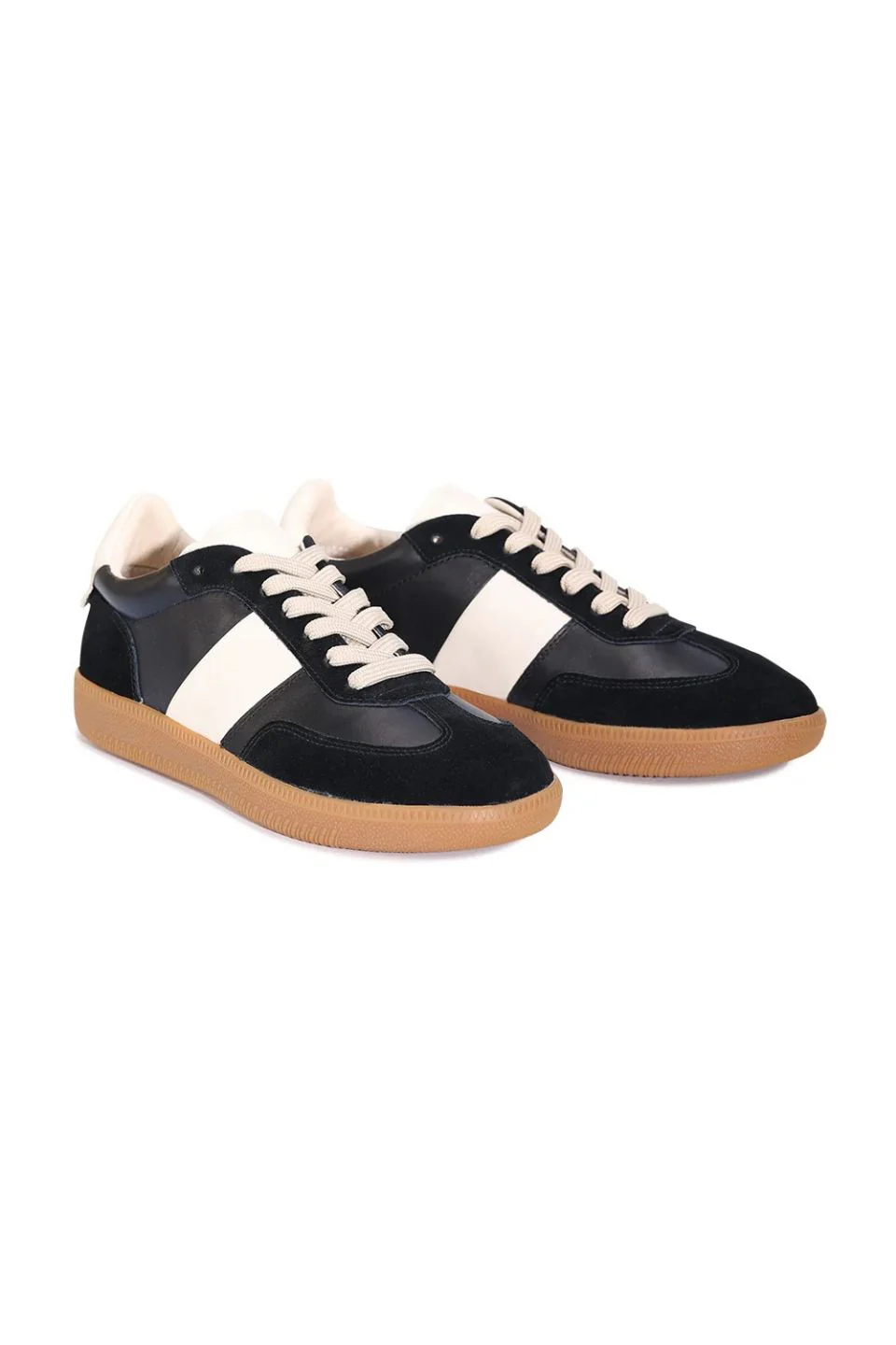 Antigo Black Suede Leather Stripe Casual Sneaker - Image 3