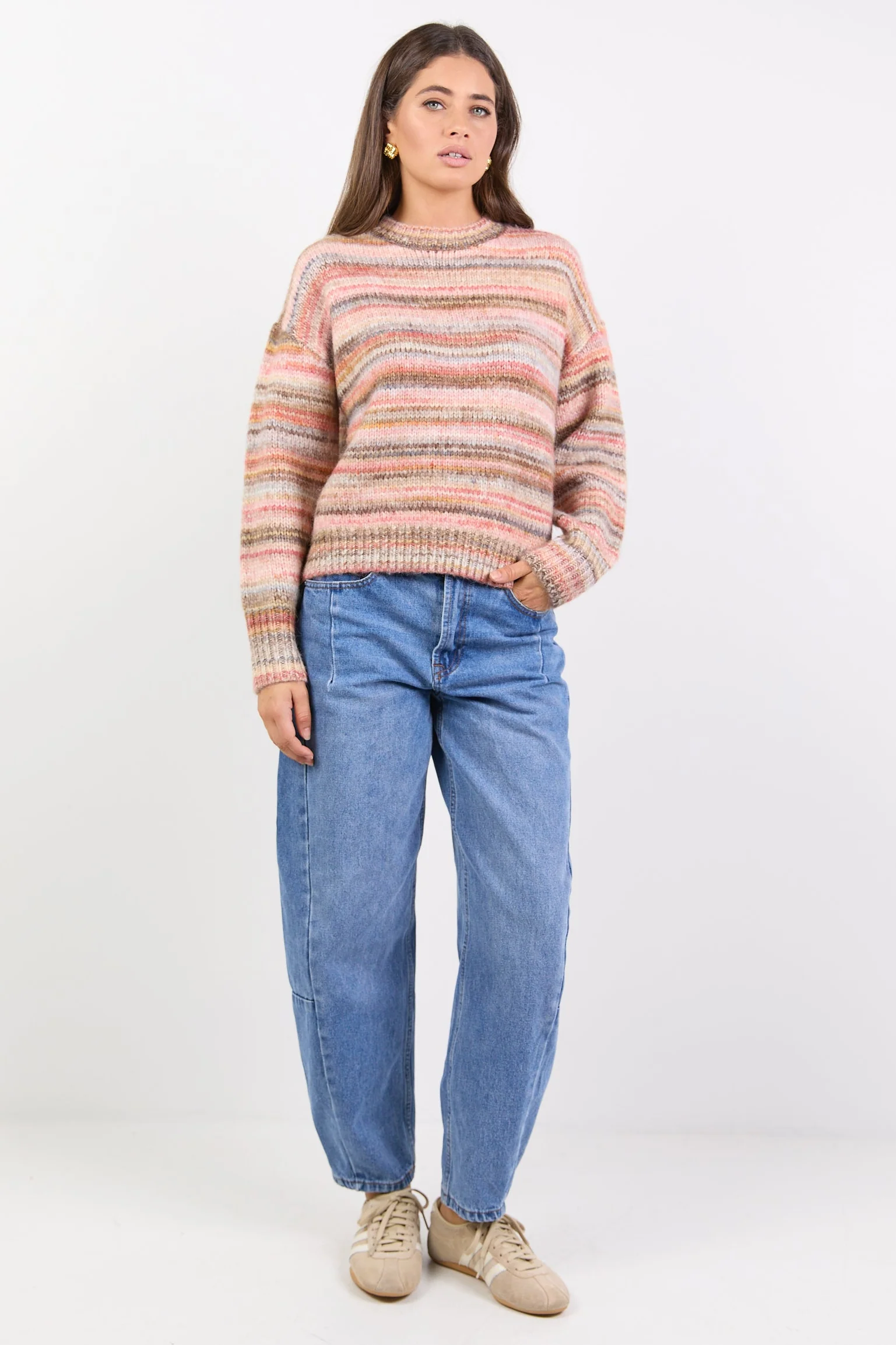 Arbitrary Rose Multi Space Dye Crewneck Jumper - Image 3