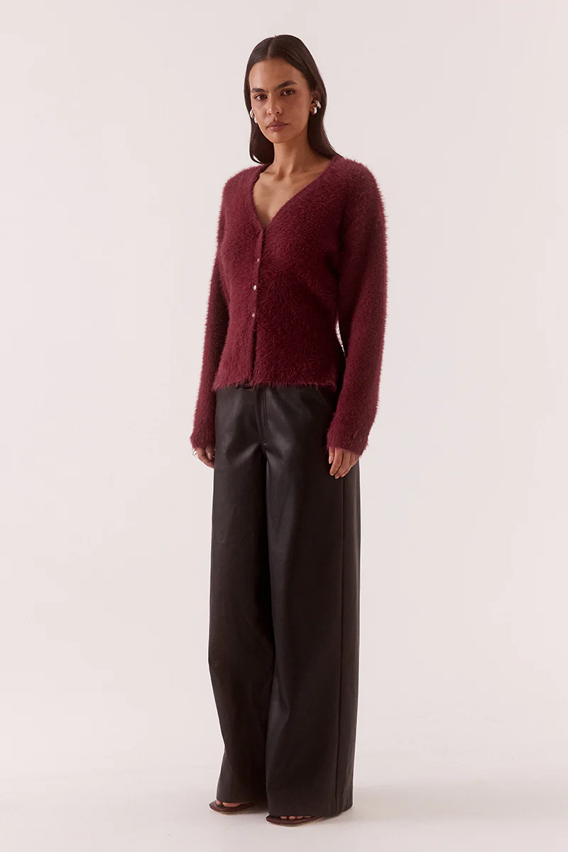 Arcade Vino Red Fluffy Cardi - Image 3