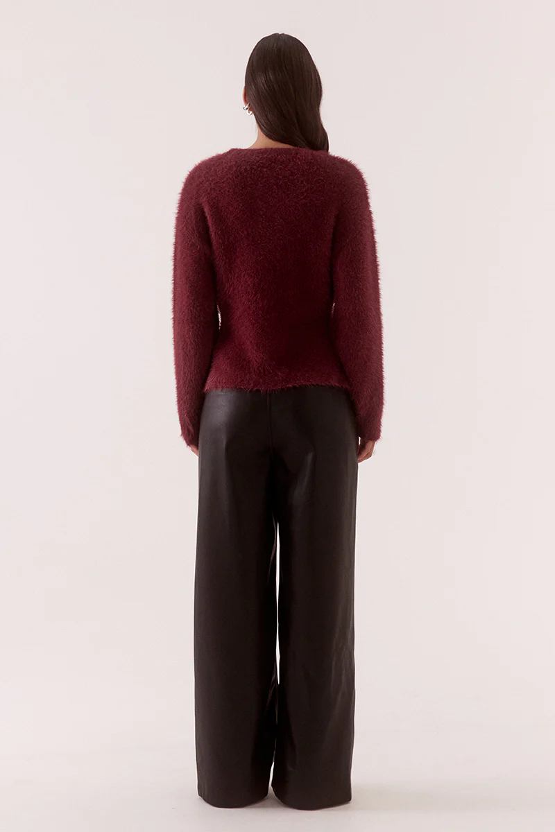 Arcade Vino Red Fluffy Cardi - Image 4