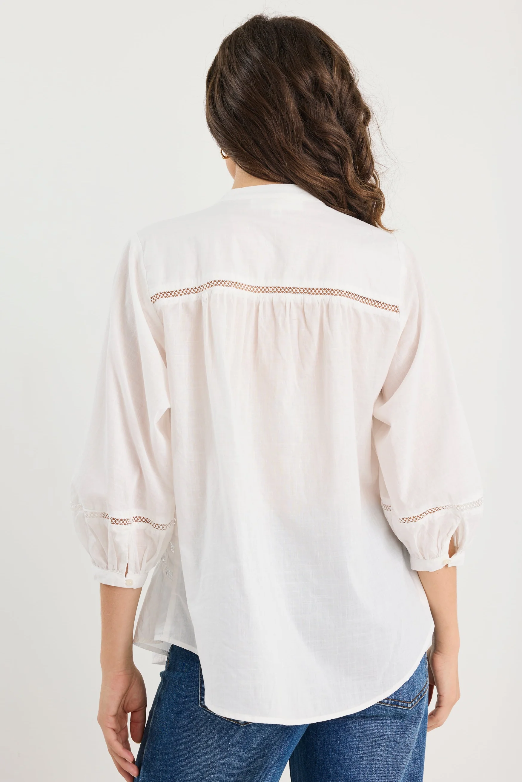 Astound Ivory Lace Trim SS Top - Image 6