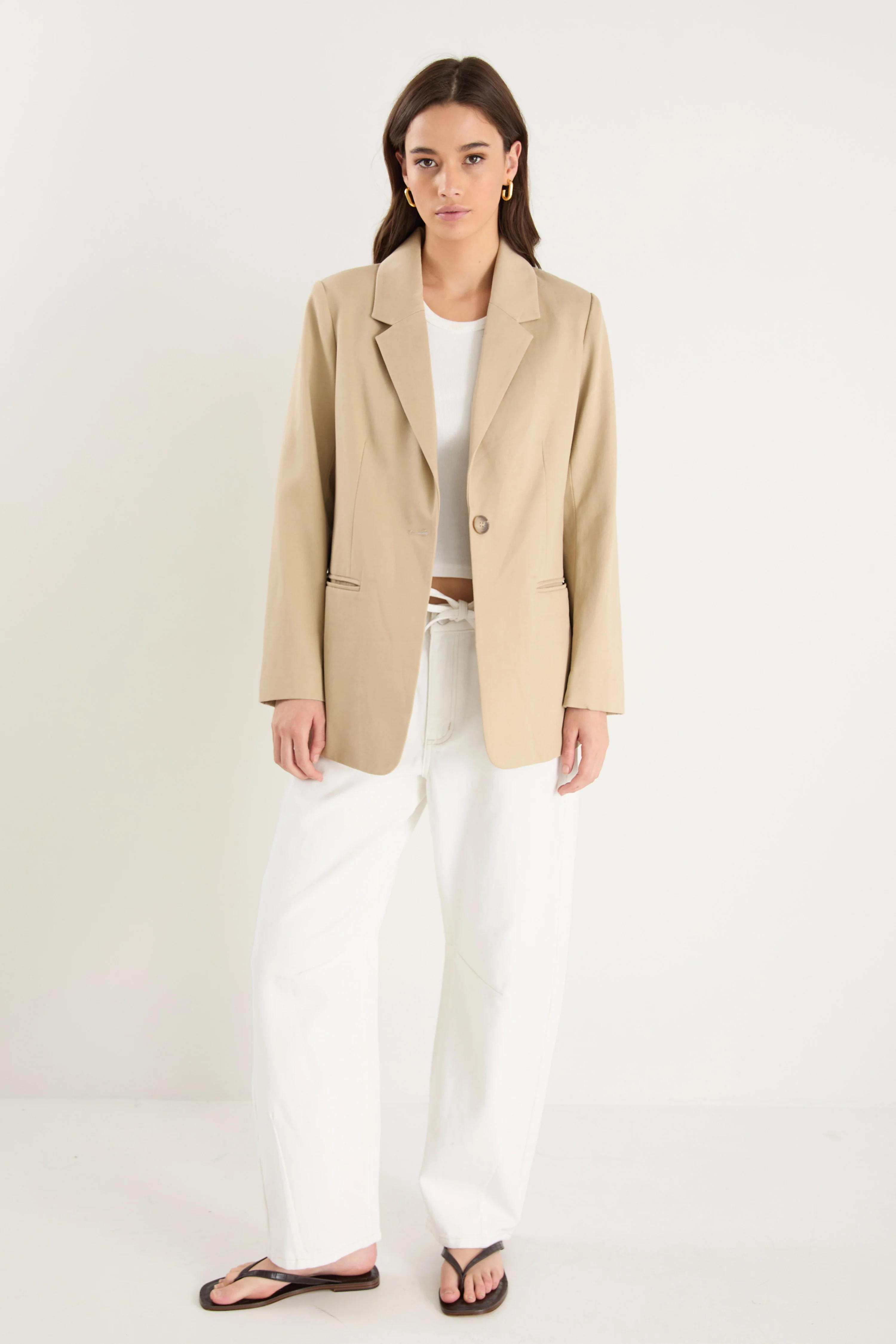 Atlantic Taupe Lyocell Cotton Classic Blazer - Image 2
