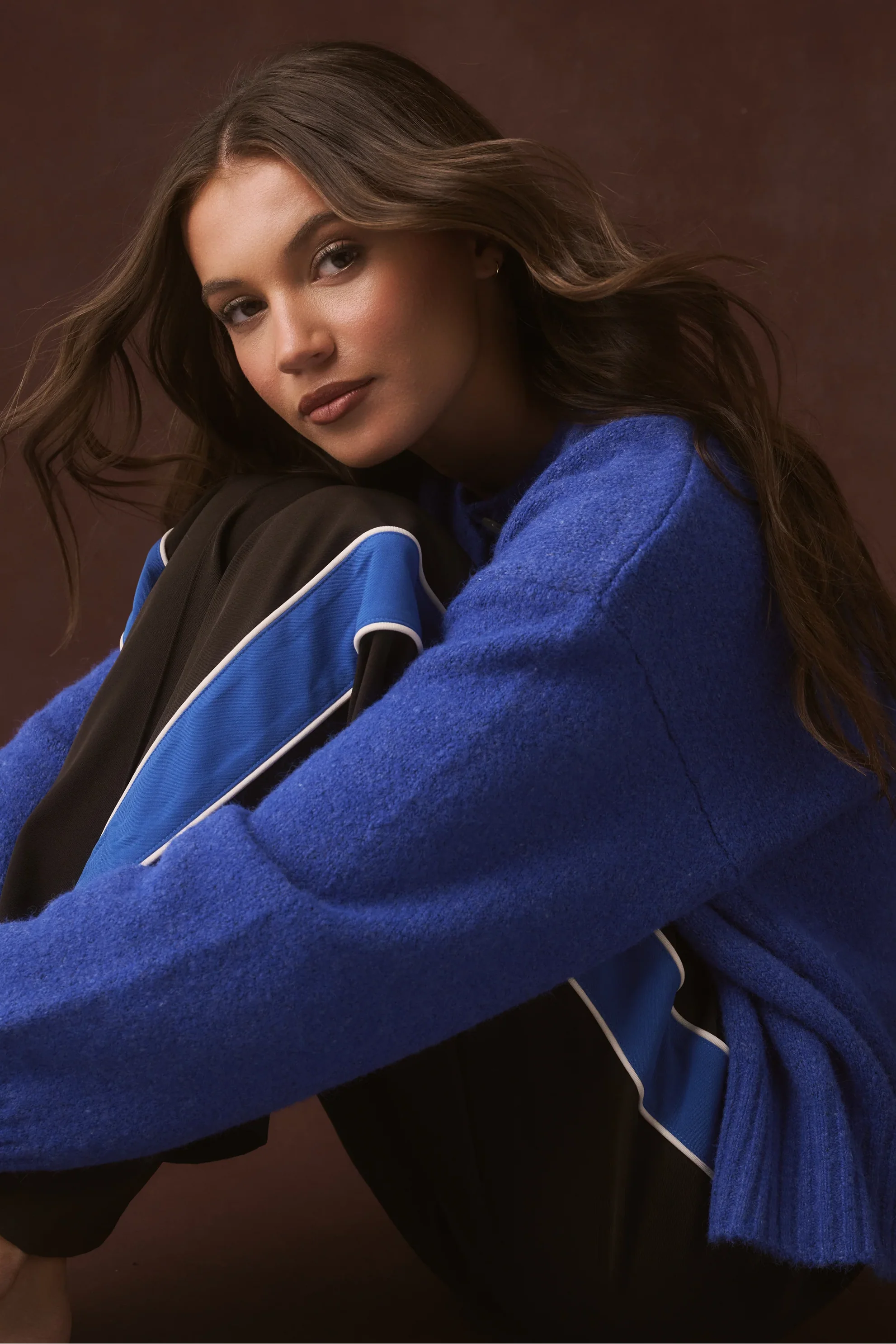 Aurora Cobalt Wool Blend Cardi - Image 2
