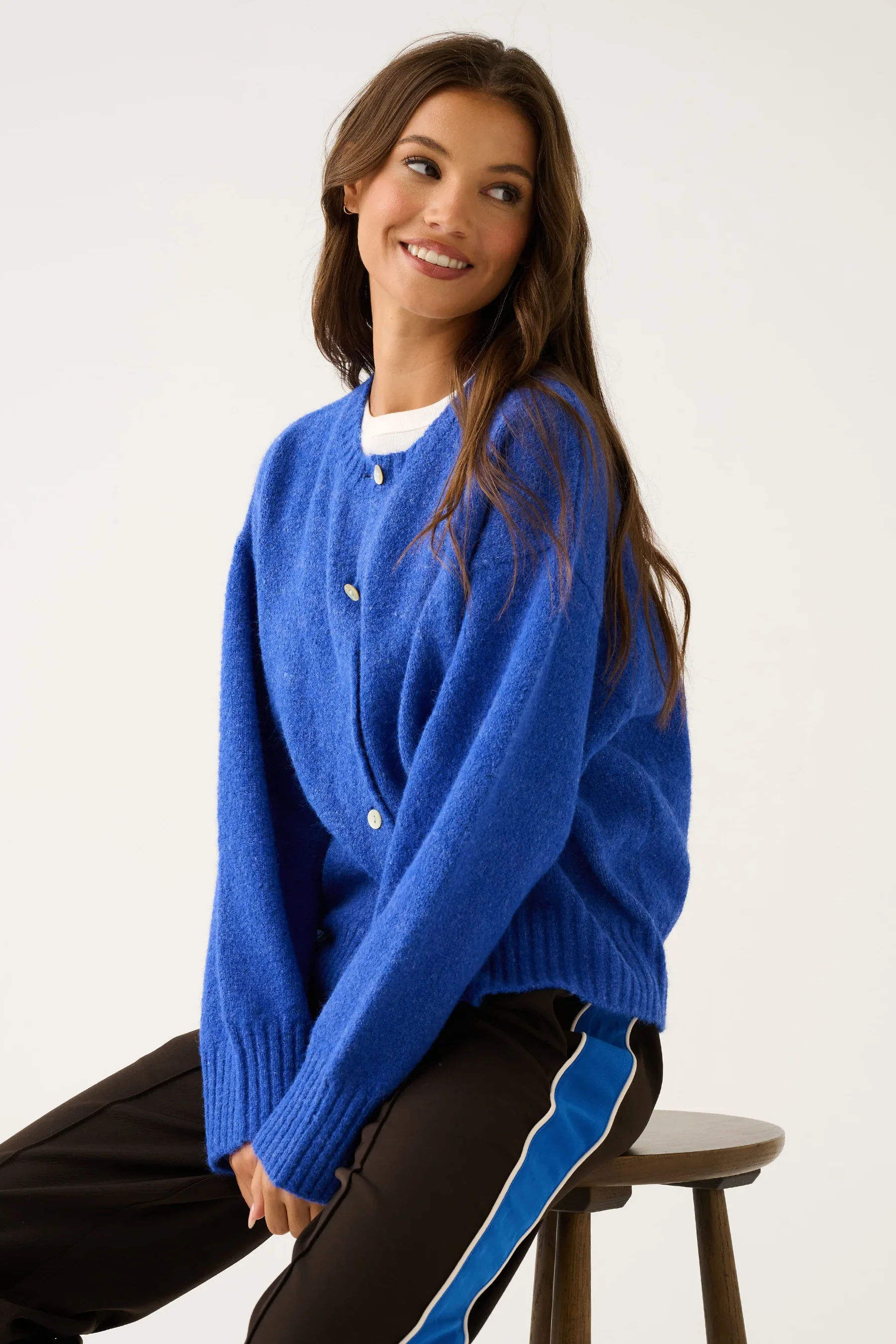 Aurora Cobalt Wool Blend Cardi - Image 3