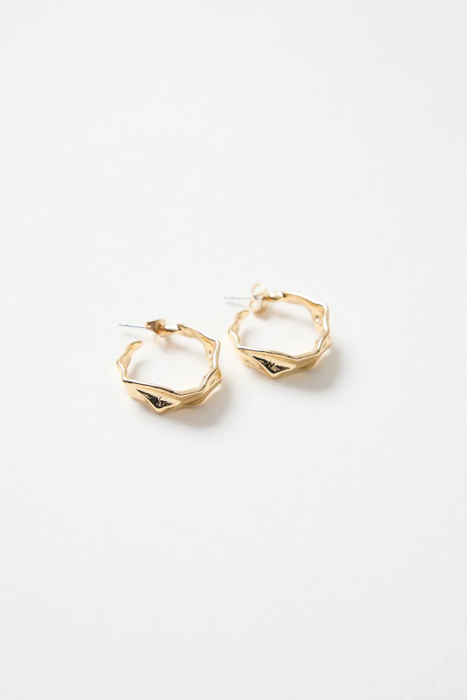 Beaten Gold Hoop Earring