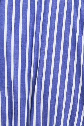 Belief Blue Stripe V Neck Fit and Flare Long Sleeve Top - Image 6