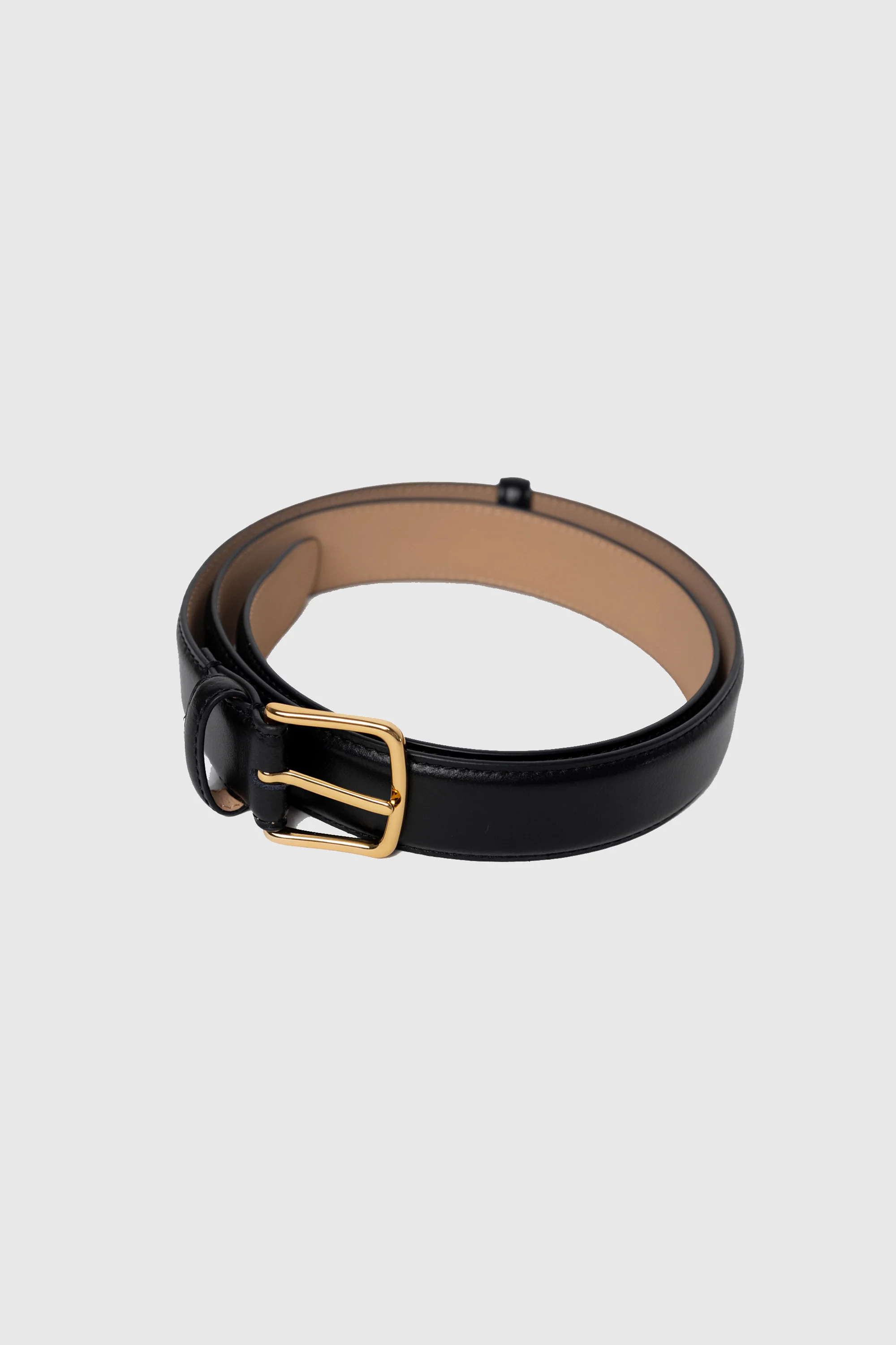 Belle Black Leather Gold Buckle Belt - Image 3