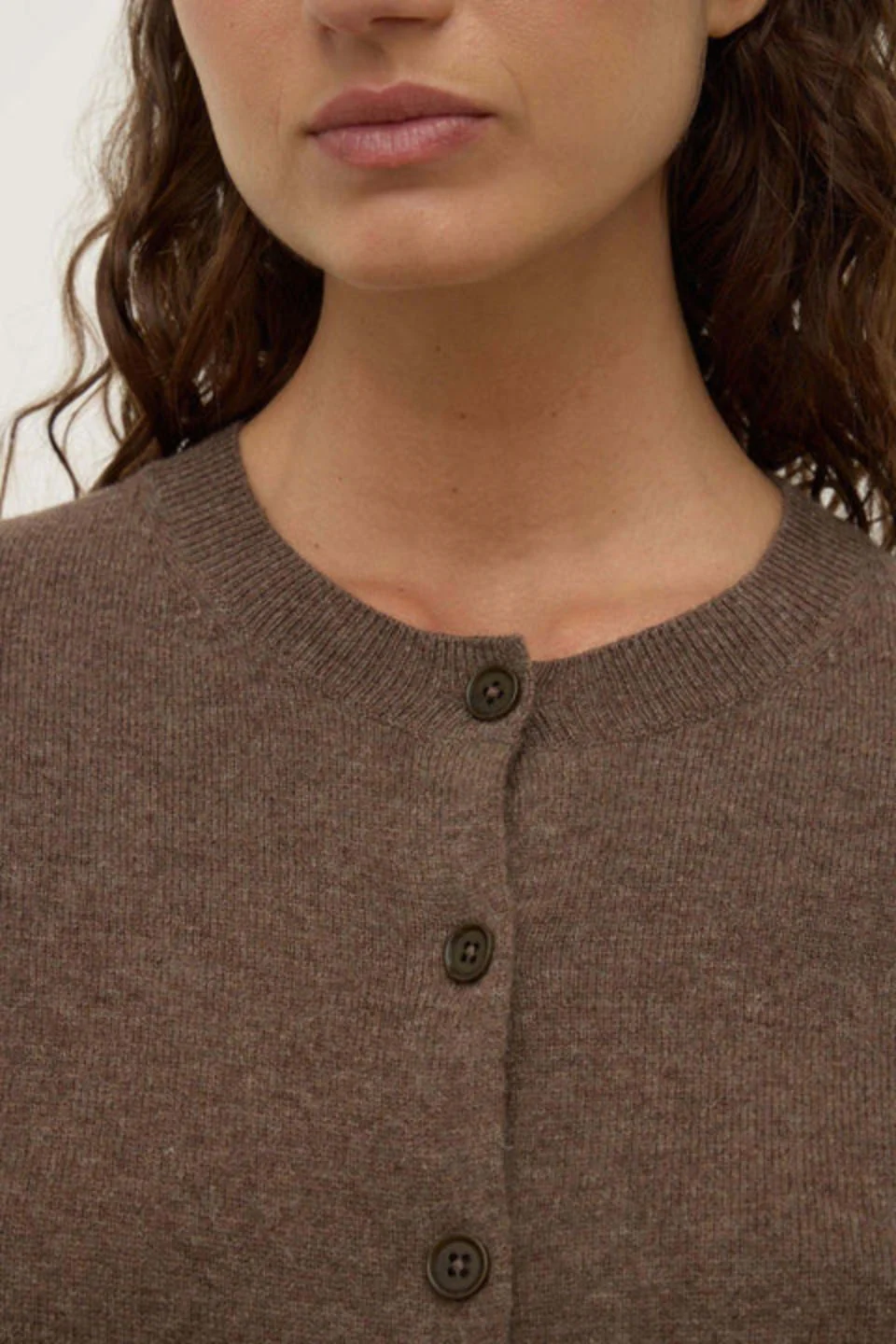 Benny Cocoa Marle Wool Knit Cardigan - Image 2