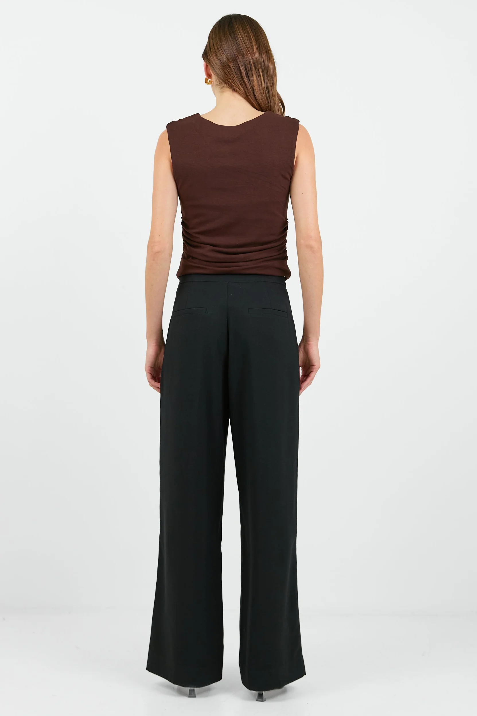 Best Life Black Soft Crepe Wide Leg Pant - Image 3