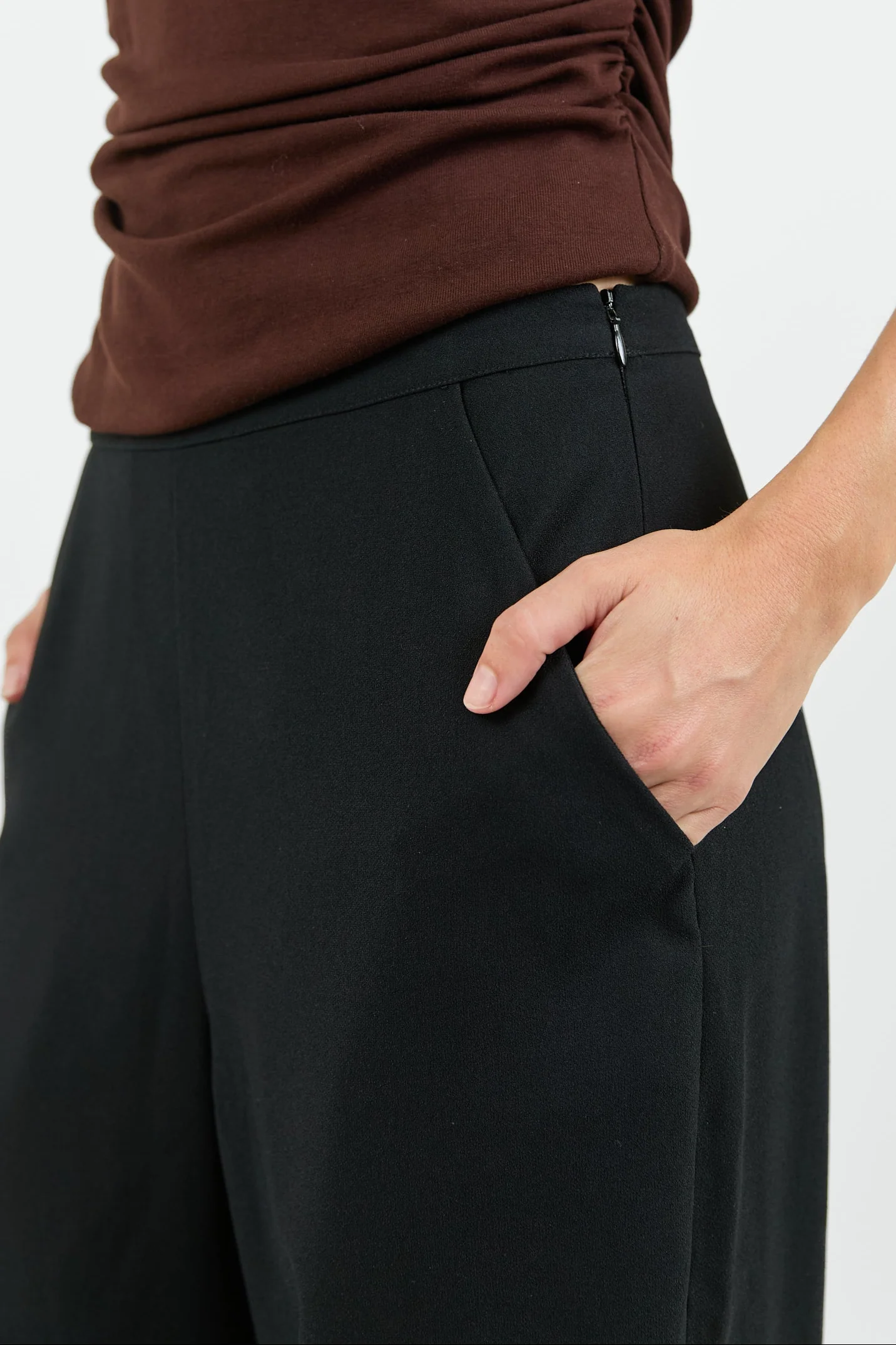 Best Life Black Soft Crepe Wide Leg Pant - Image 5