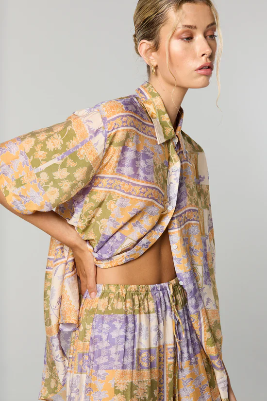 Billie Patchwork Floral Print Shirt - Image 2