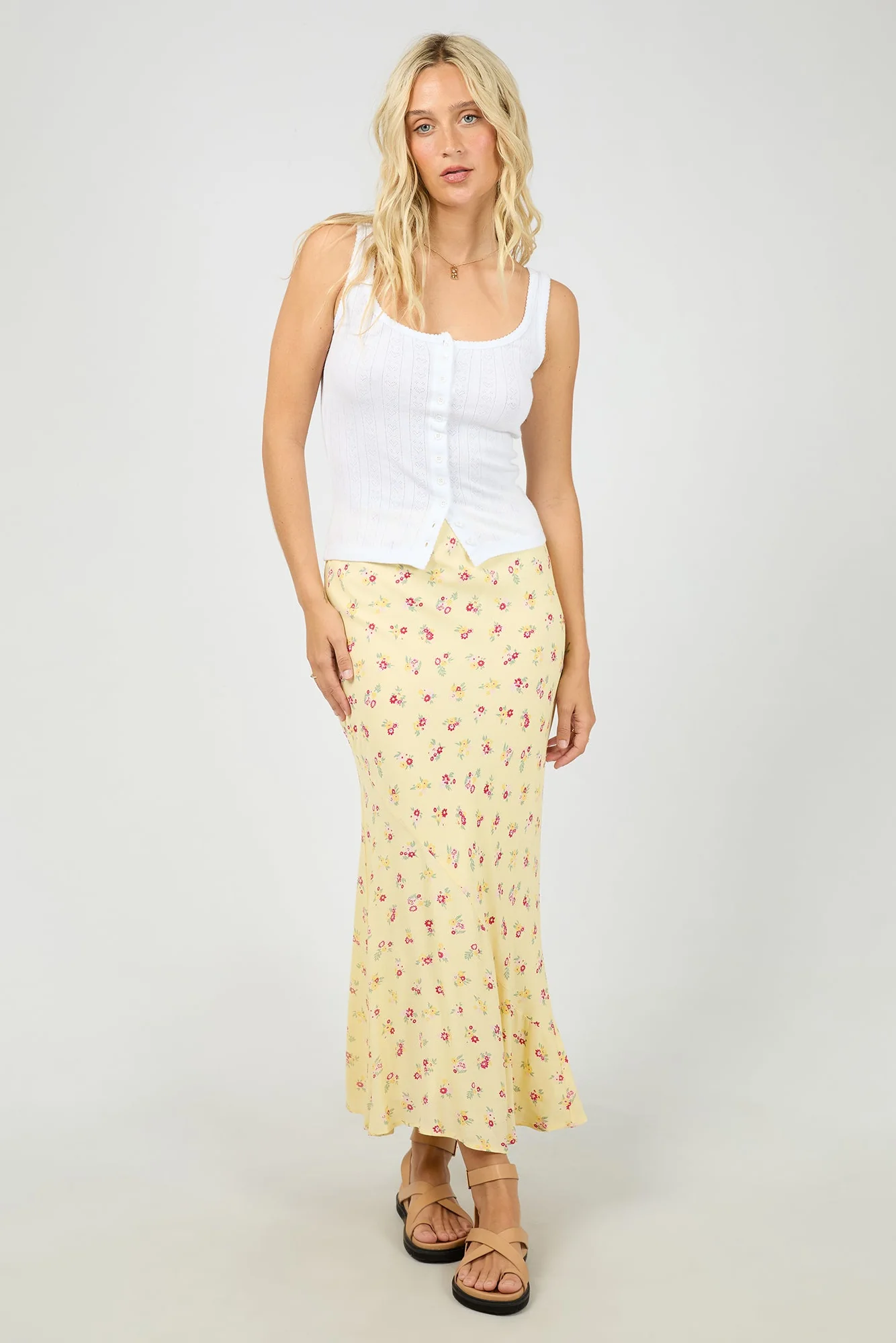 Birdie Yellow Floral Maxi Skirt
