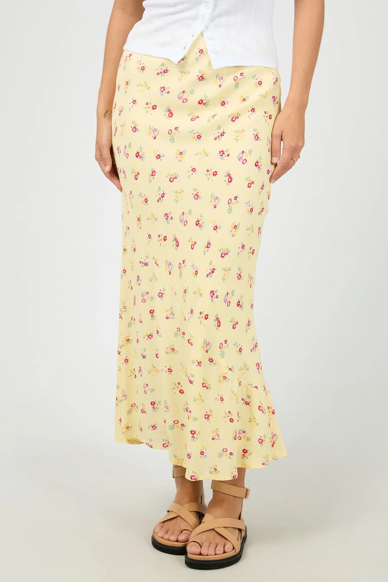 Birdie Yellow Floral Maxi Skirt - Image 3