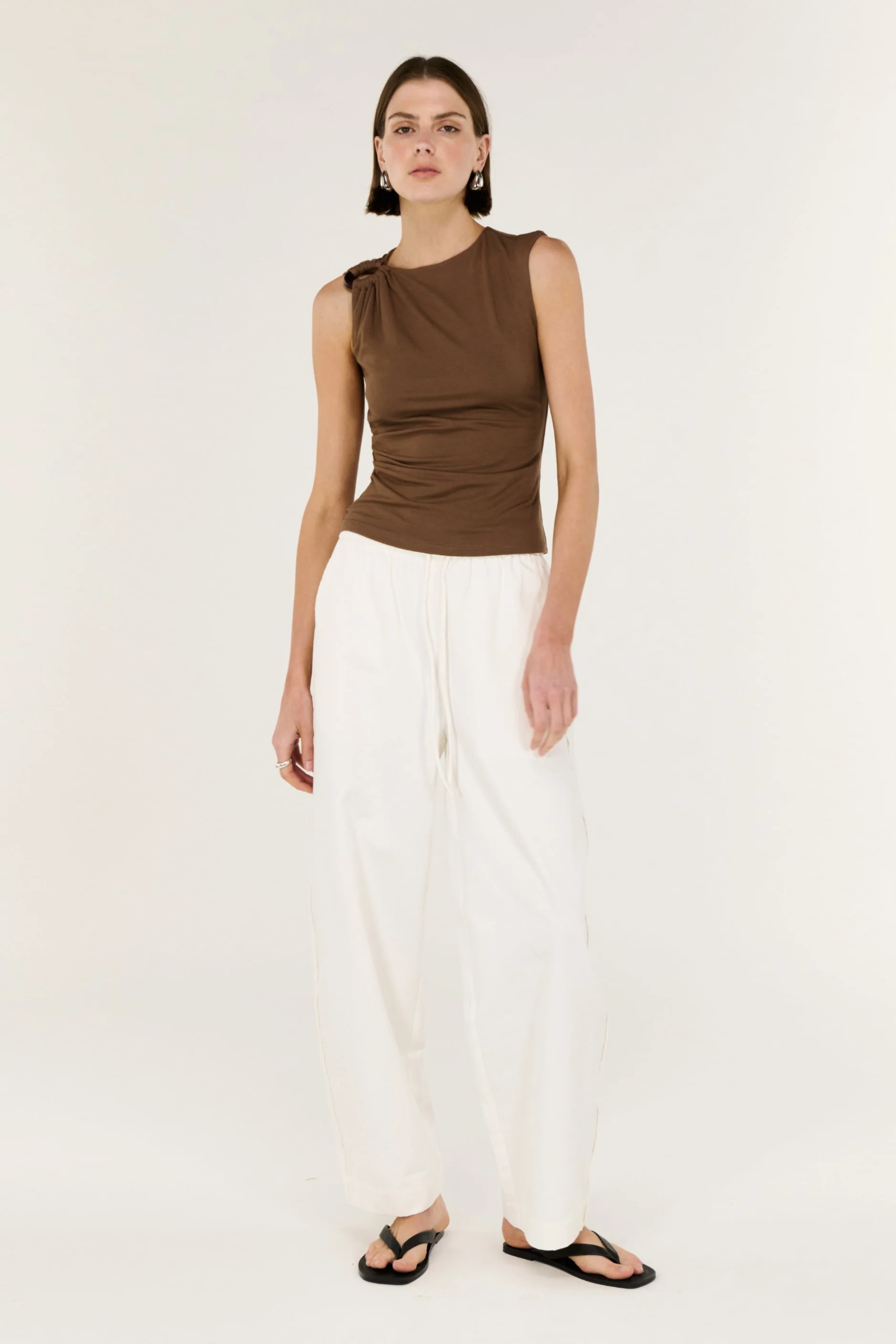 Blair Chocolate Hardware Feature Sleeveless Top - Image 2