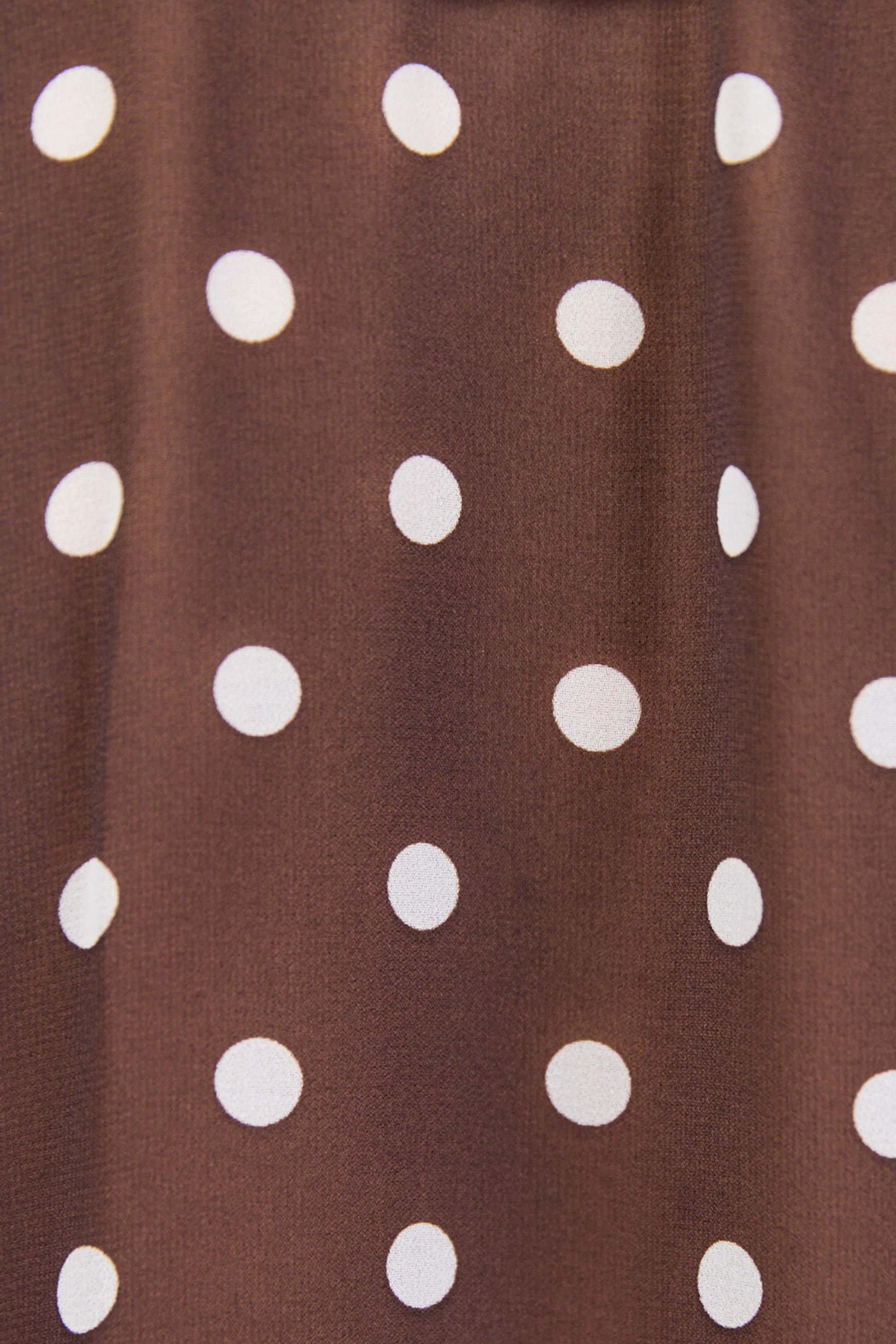 Bohemian Chocolate Polka Dot Sheer Frill Front Blouse - Image 8