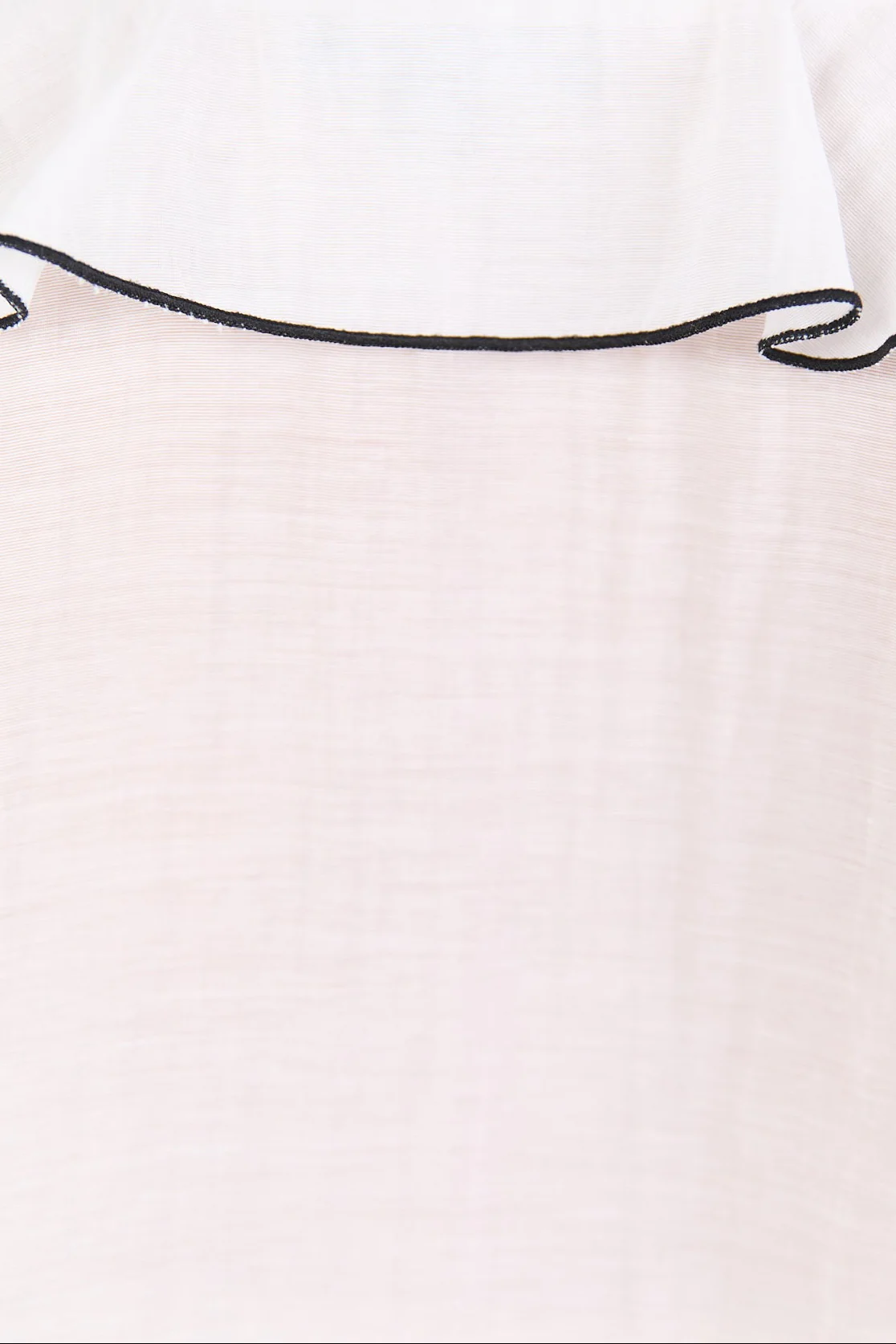 Bohemian Ivory Black Trim Sheer Frill Front Blouse - Image 8