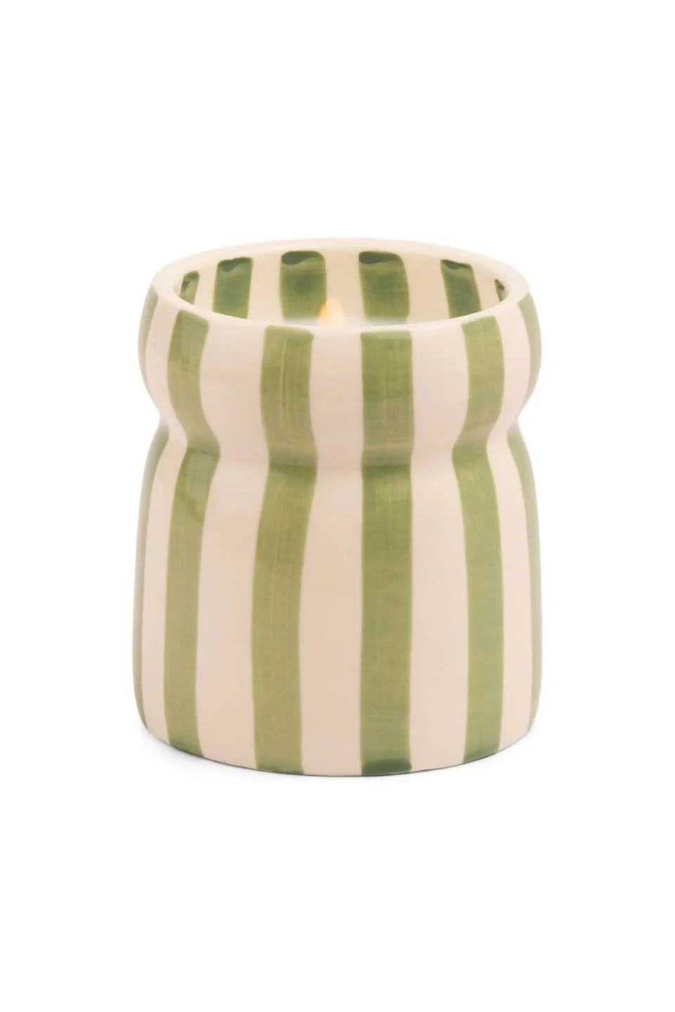 Bora Bora Cabana Sage Stripe 184g Ceramic Candle