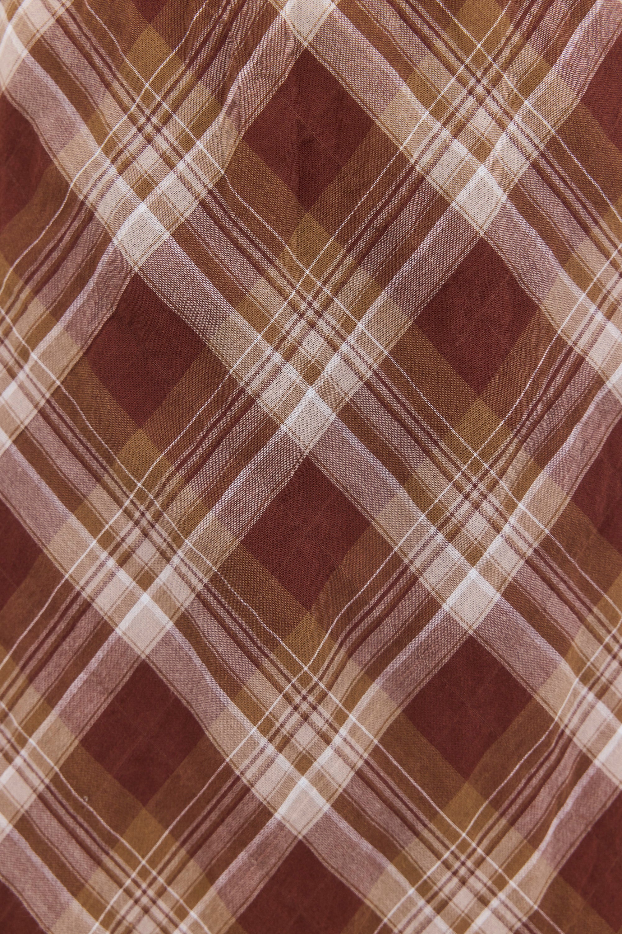 Breathe Brown Check Bias Maxi Skirt - Image 5