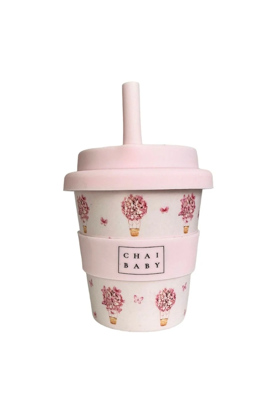 Butterfly Balloon Pink Babyccino + Fluffy Cup