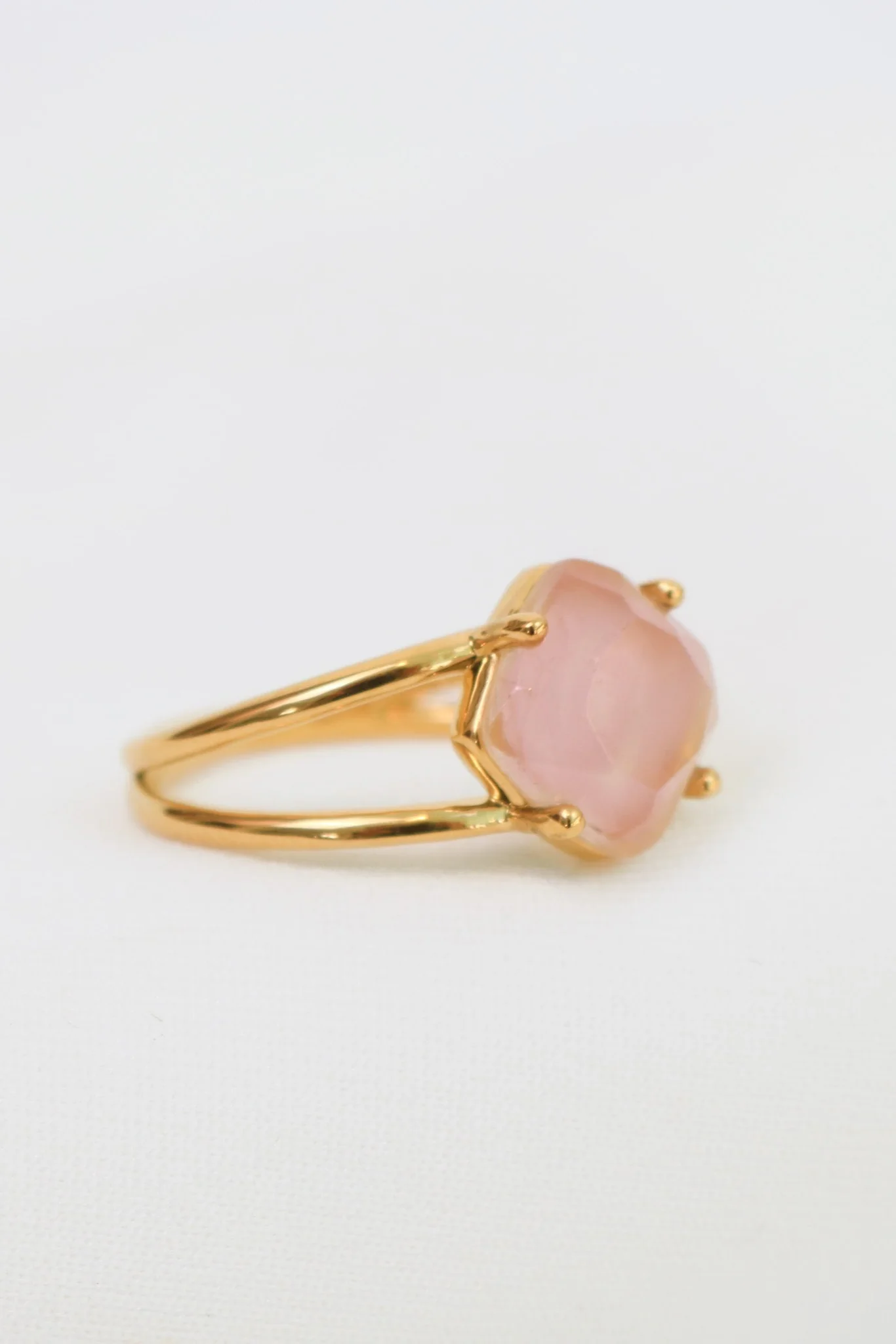 Calming 18k Gold Plate EOL with Rose Quartz Medium Ring - Image 4