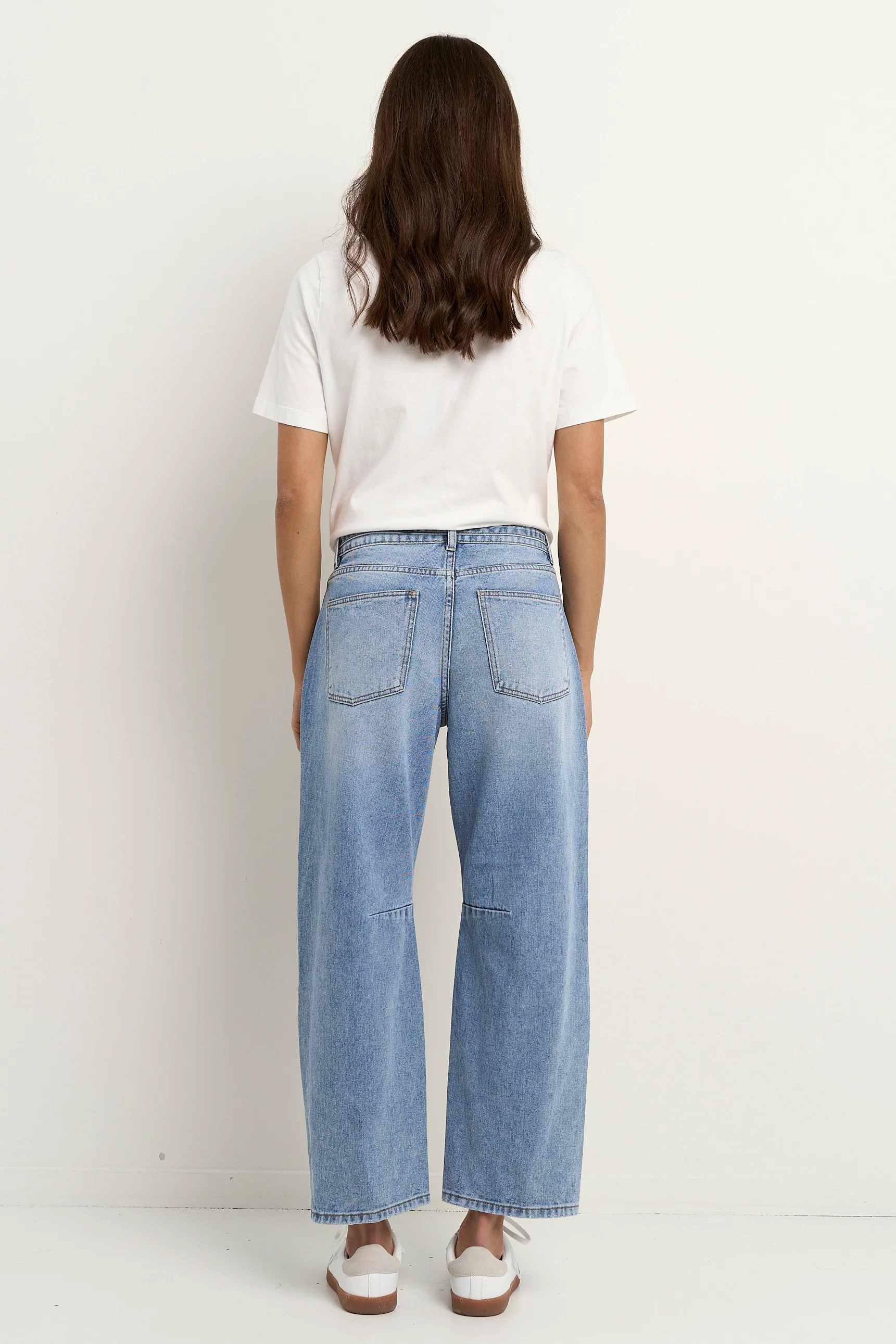 Campus Light Blue Tie Waist Barrel Jeans - Image 6