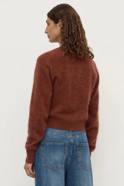 Carina Burnt Amber Merino Wool Cardigan - Image 4