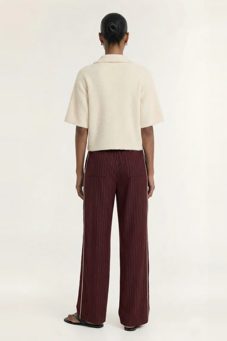 Celine Natural Beige Polo SS Knit Top - Image 4