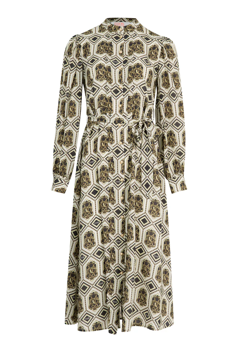 Charm Me Bronze Snake Print LS Maxi Dress - Image 4