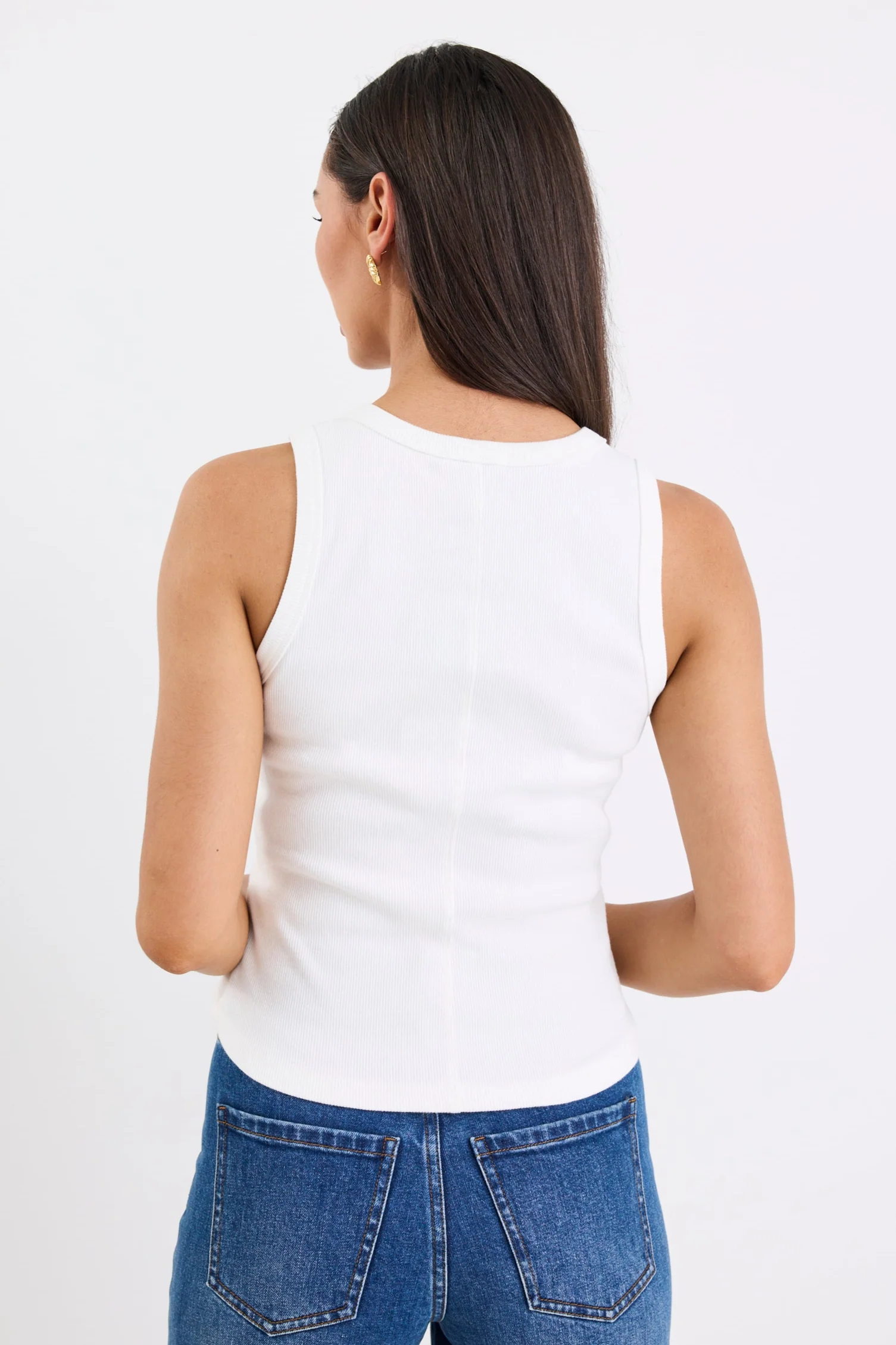 Cobble Ivory Rib Cutaway Tank - Image 5