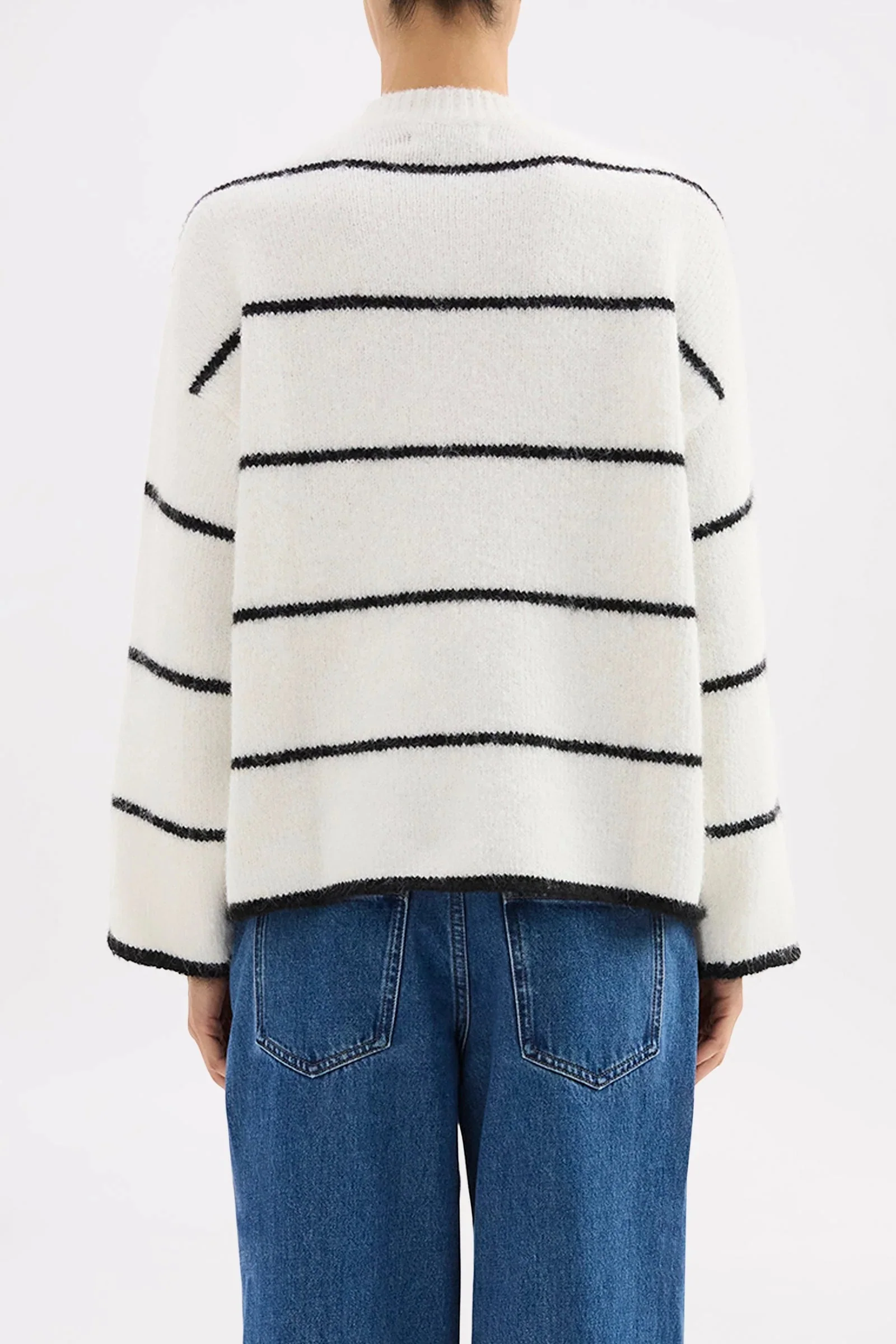 Colter Ivory Black Stripe Crew Knit - Image 4