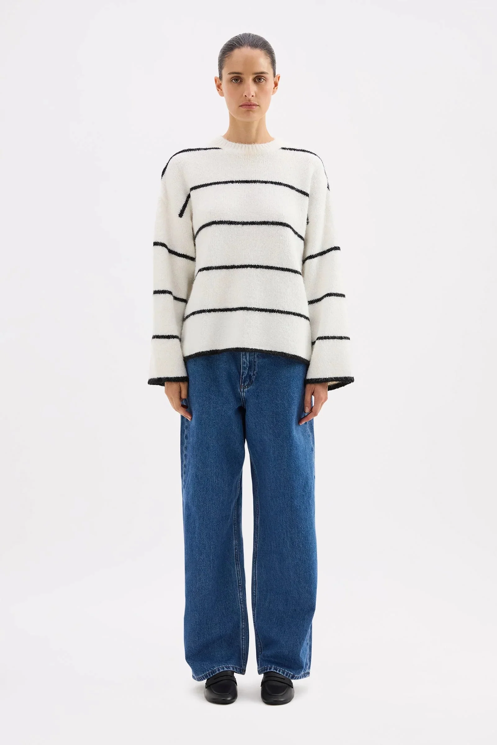 Colter Ivory Black Stripe Crew Knit - Image 5