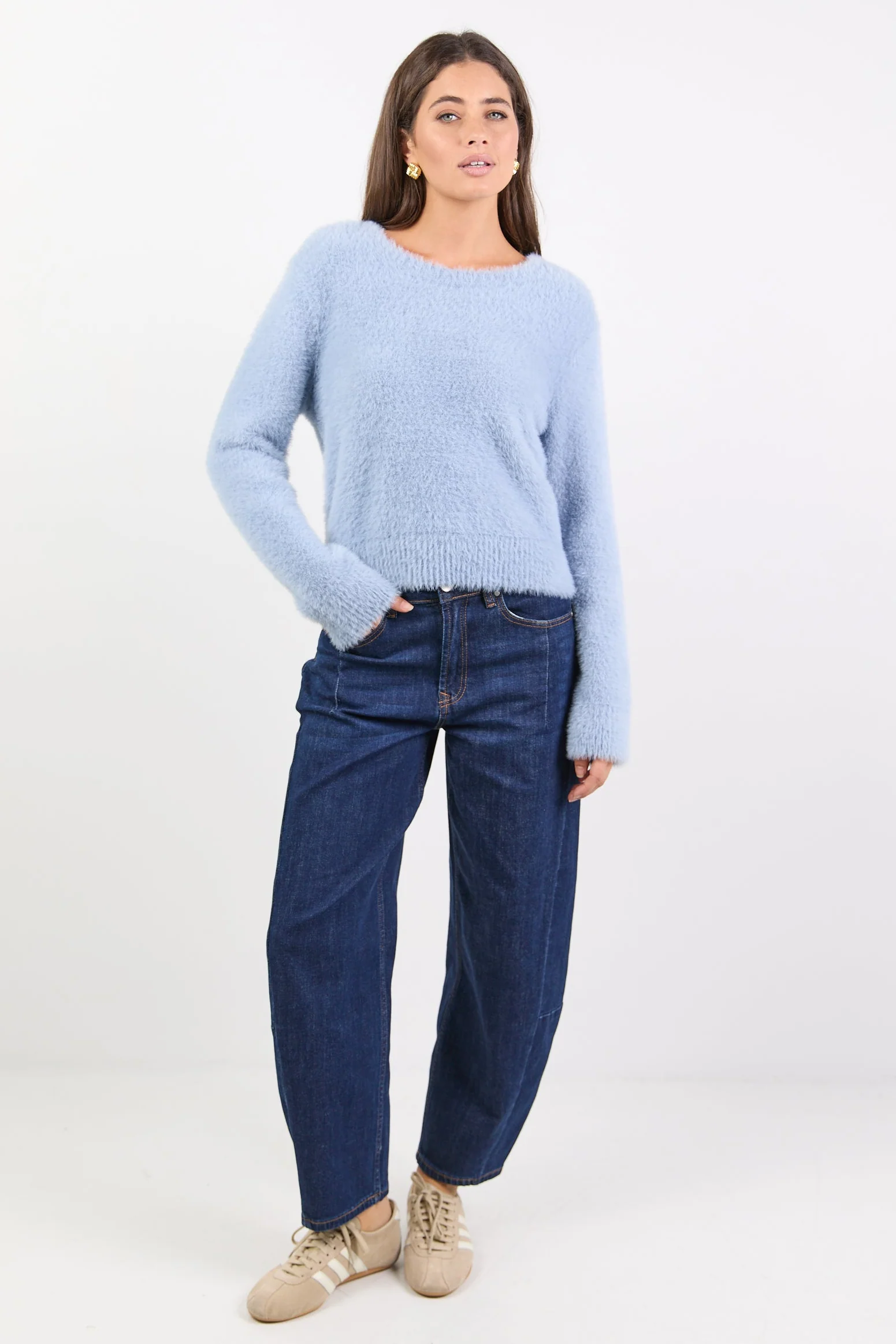 Consequence Light Blue Fluffy Knit Jumper - Image 5