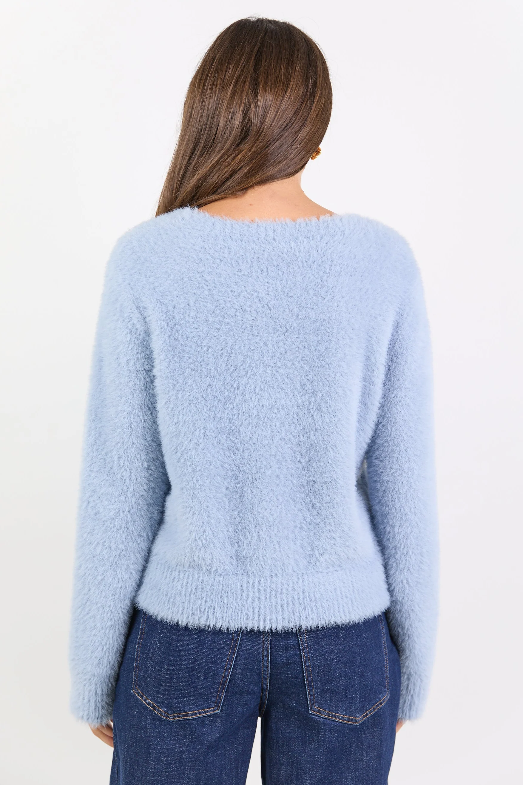 Consequence Light Blue Fluffy Knit Jumper - Image 7