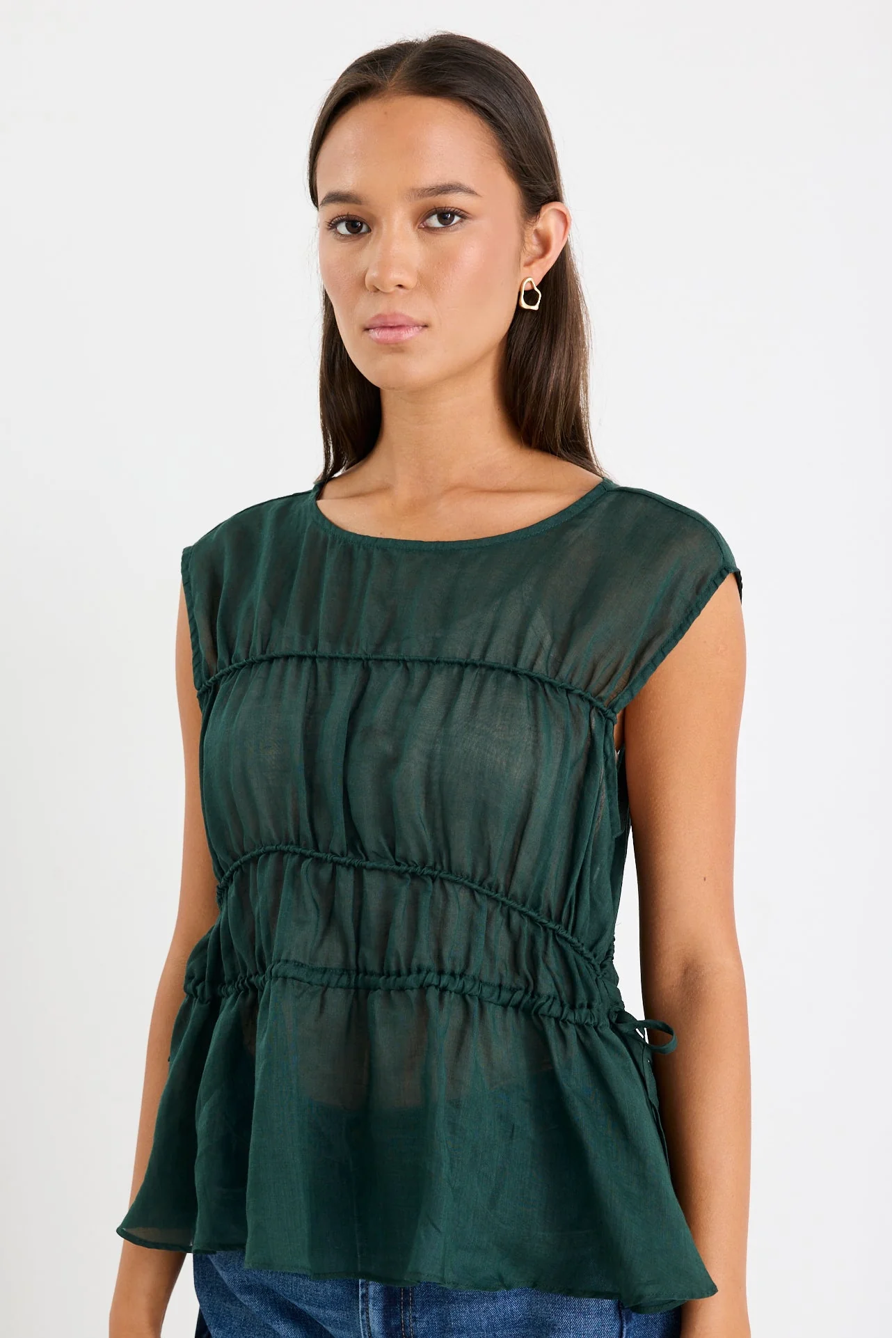 Context Forest Ramie Relaxed Sleeveless Top - Image 5