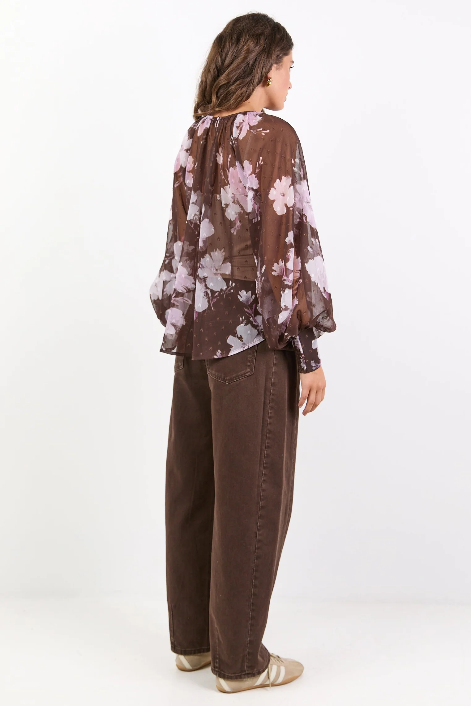 Cosmopolitan Cocoa Blossom Crew Neck Long Sleeve Top - Image 6