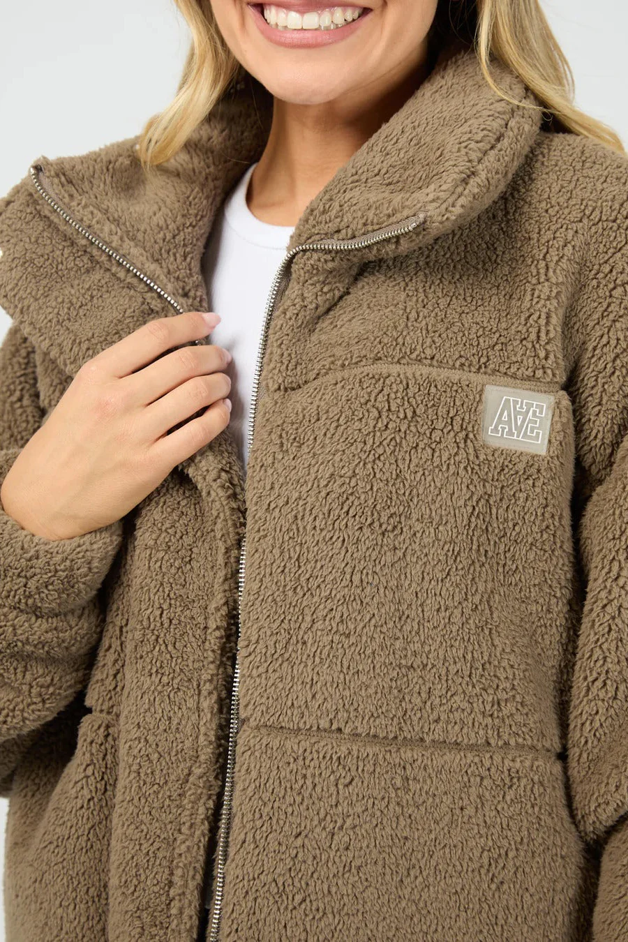 Cosy Club Mocha Teddy Jacket - Image 2