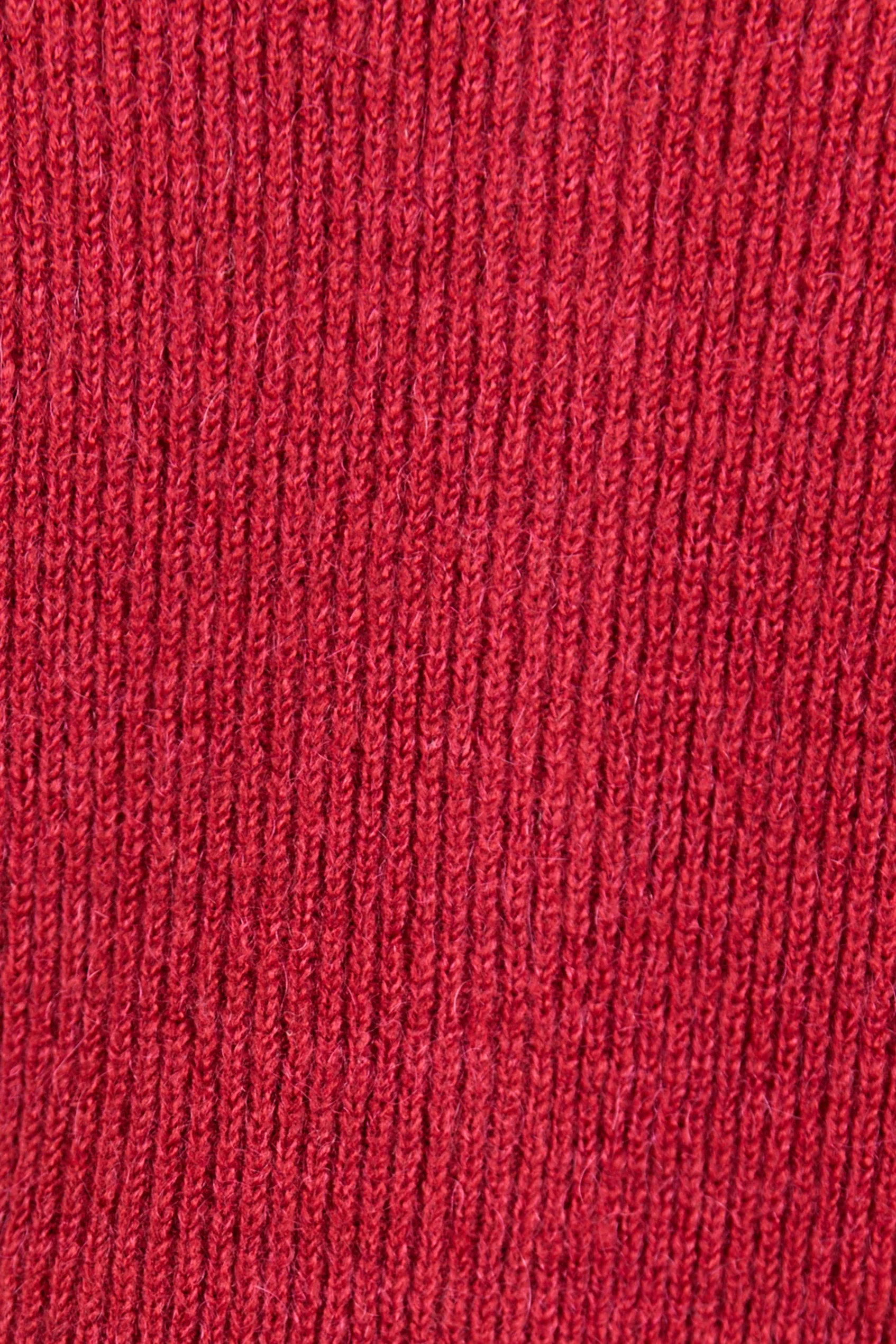 Daydream Red Crewneck Rib Fluffy Cardigan - Image 7