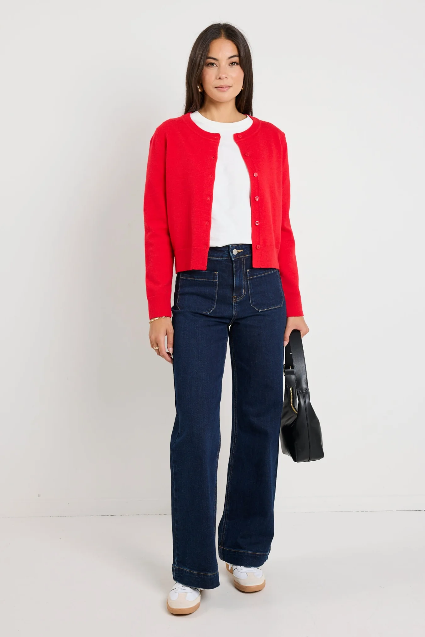 Dedication Red Cashmere Blend Crewneck Cardigan - Image 3
