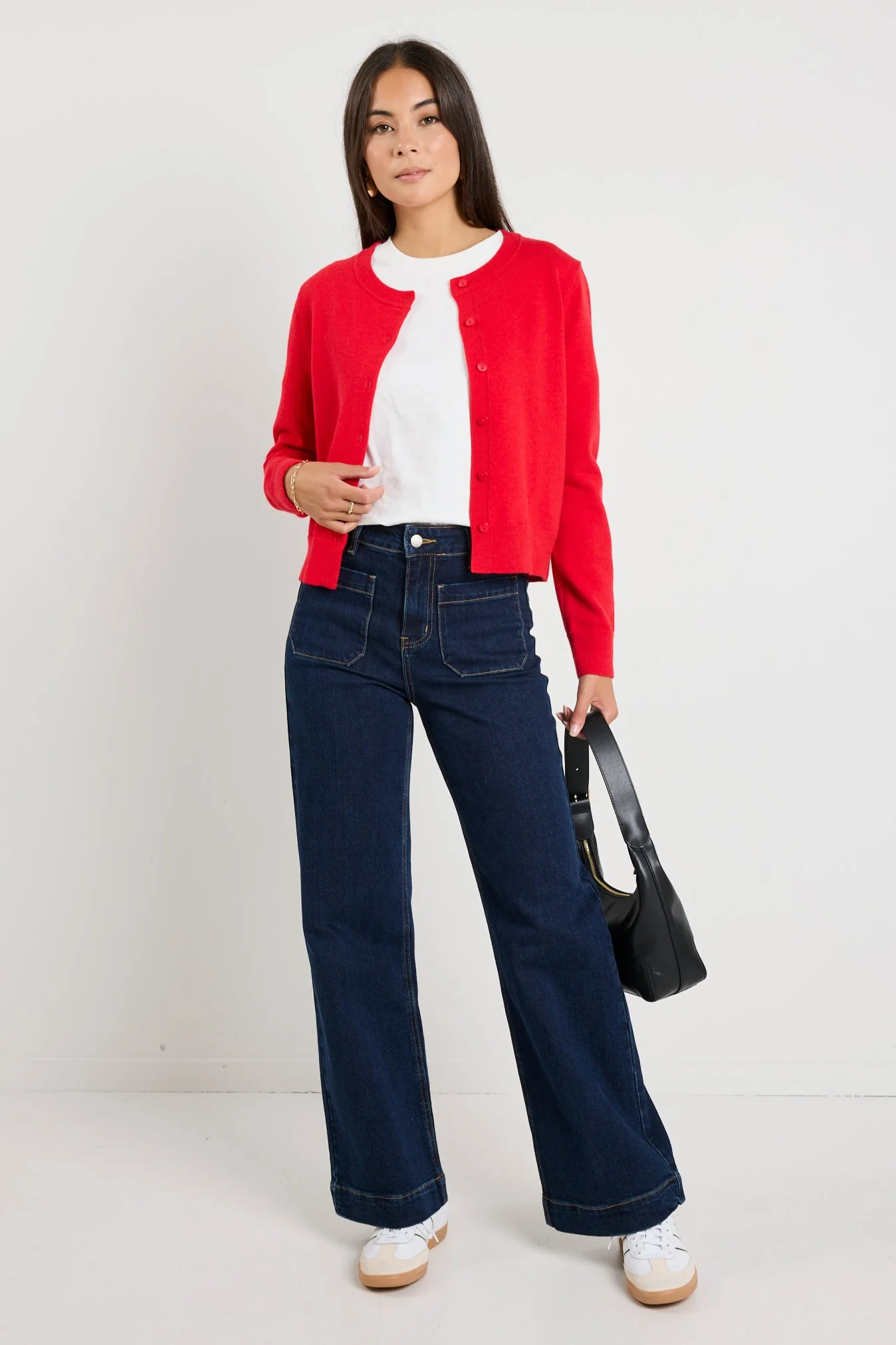 Dedication Red Cashmere Blend Crewneck Cardigan - Image 5