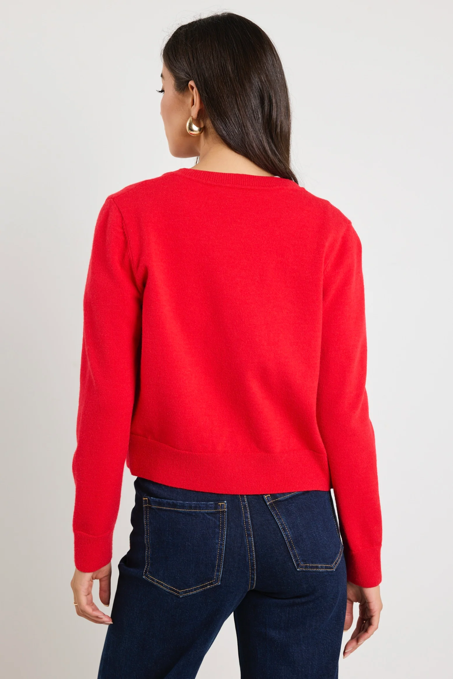 Dedication Red Cashmere Blend Crewneck Cardigan - Image 6
