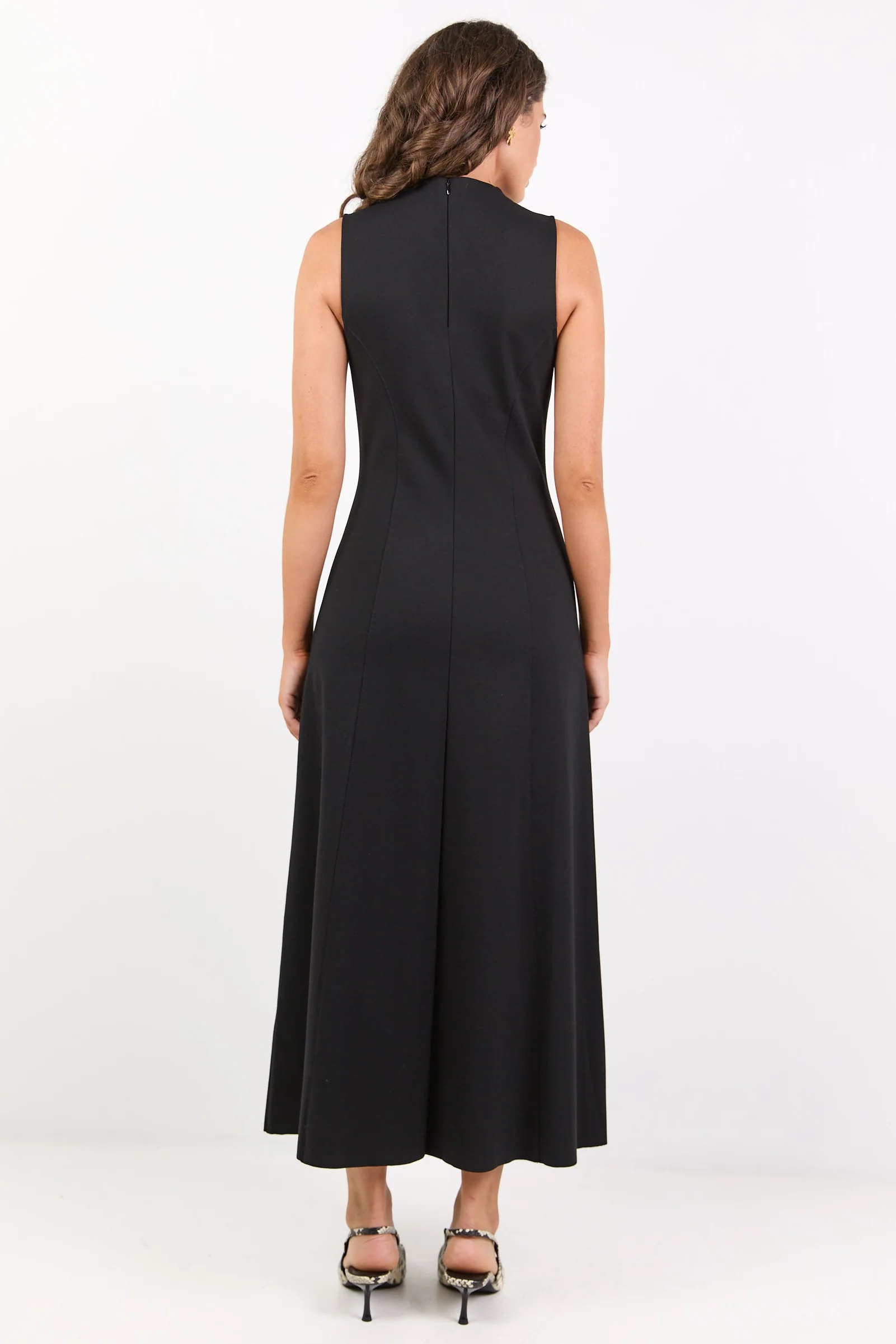 Define Black Panelled Sleeveless Maxi Dress - Image 5